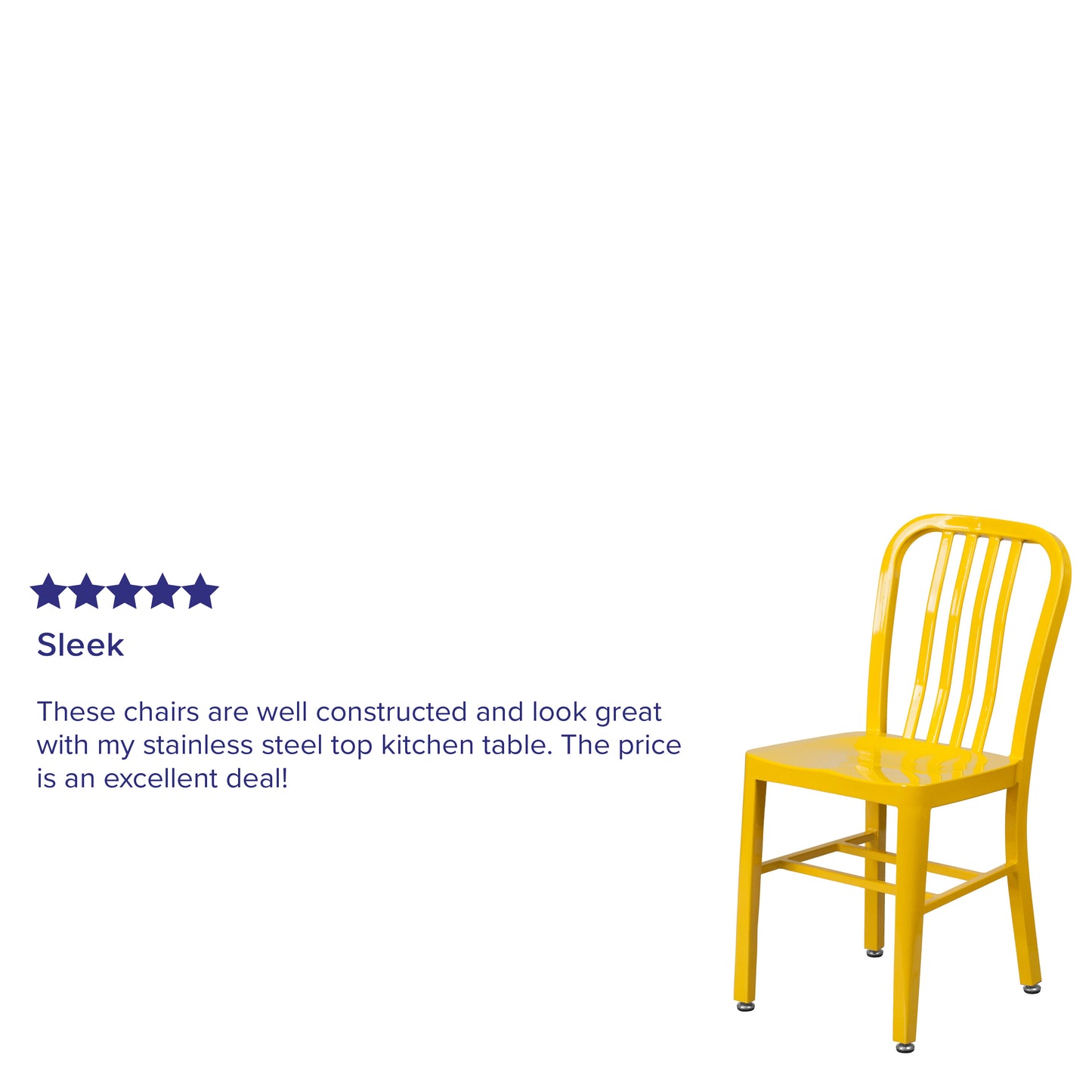 Gael Commercial Grade Yellow Metal Indoor-Outdoor Chair Yellow