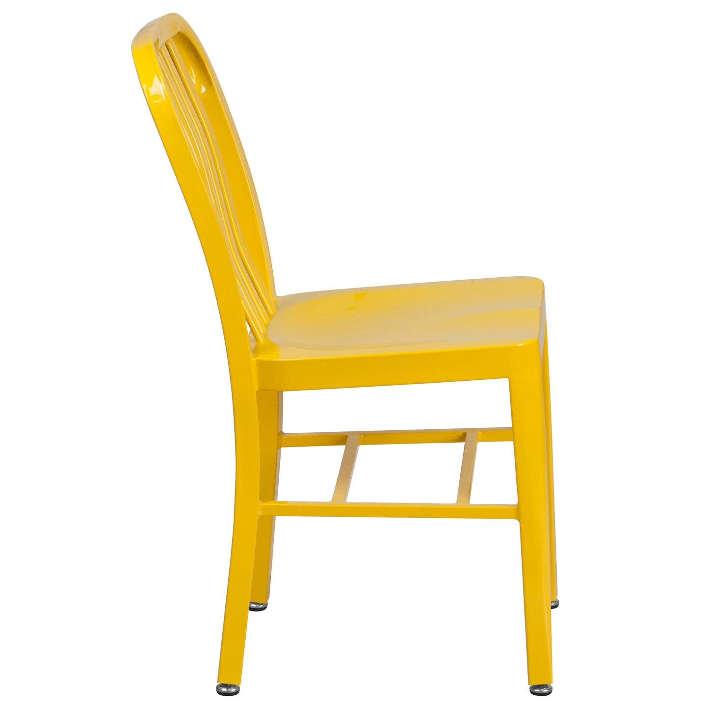 Gael Commercial Grade Yellow Metal Indoor-Outdoor Chair Yellow