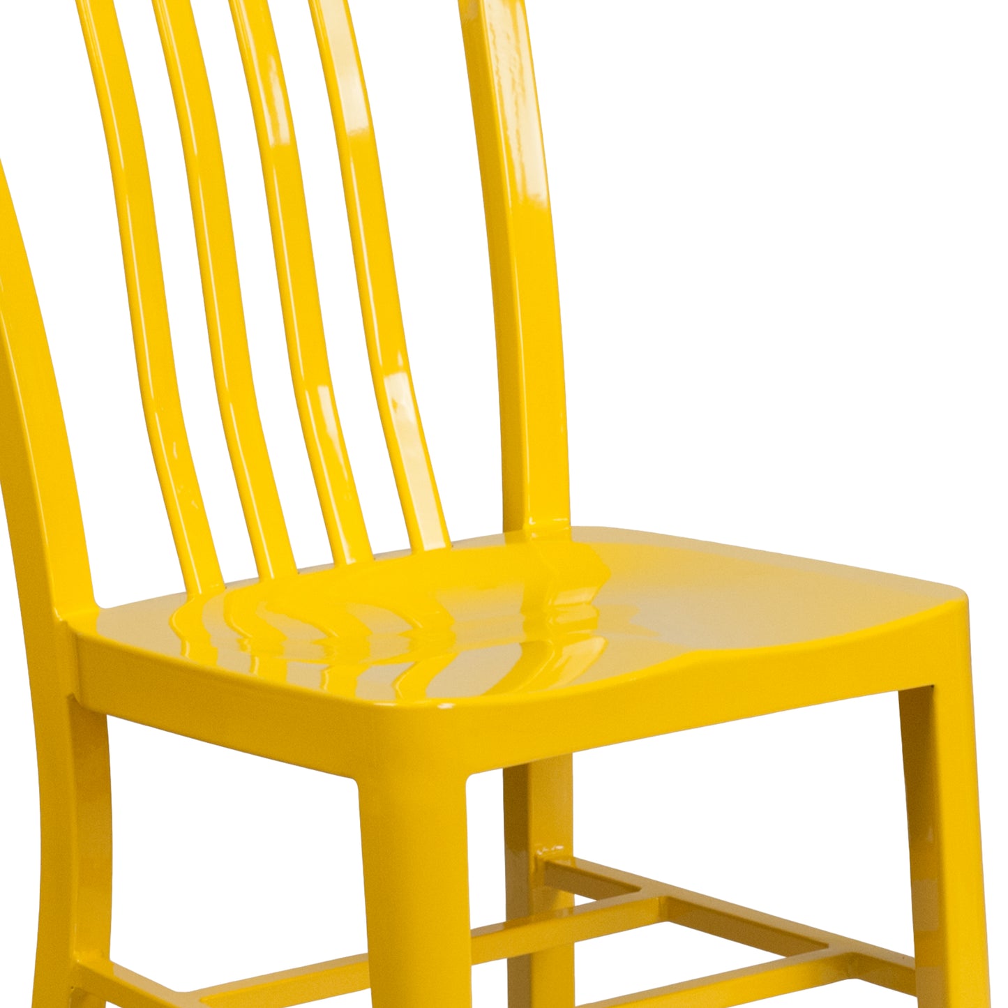Gael Commercial Grade Yellow Metal Indoor-Outdoor Chair Yellow