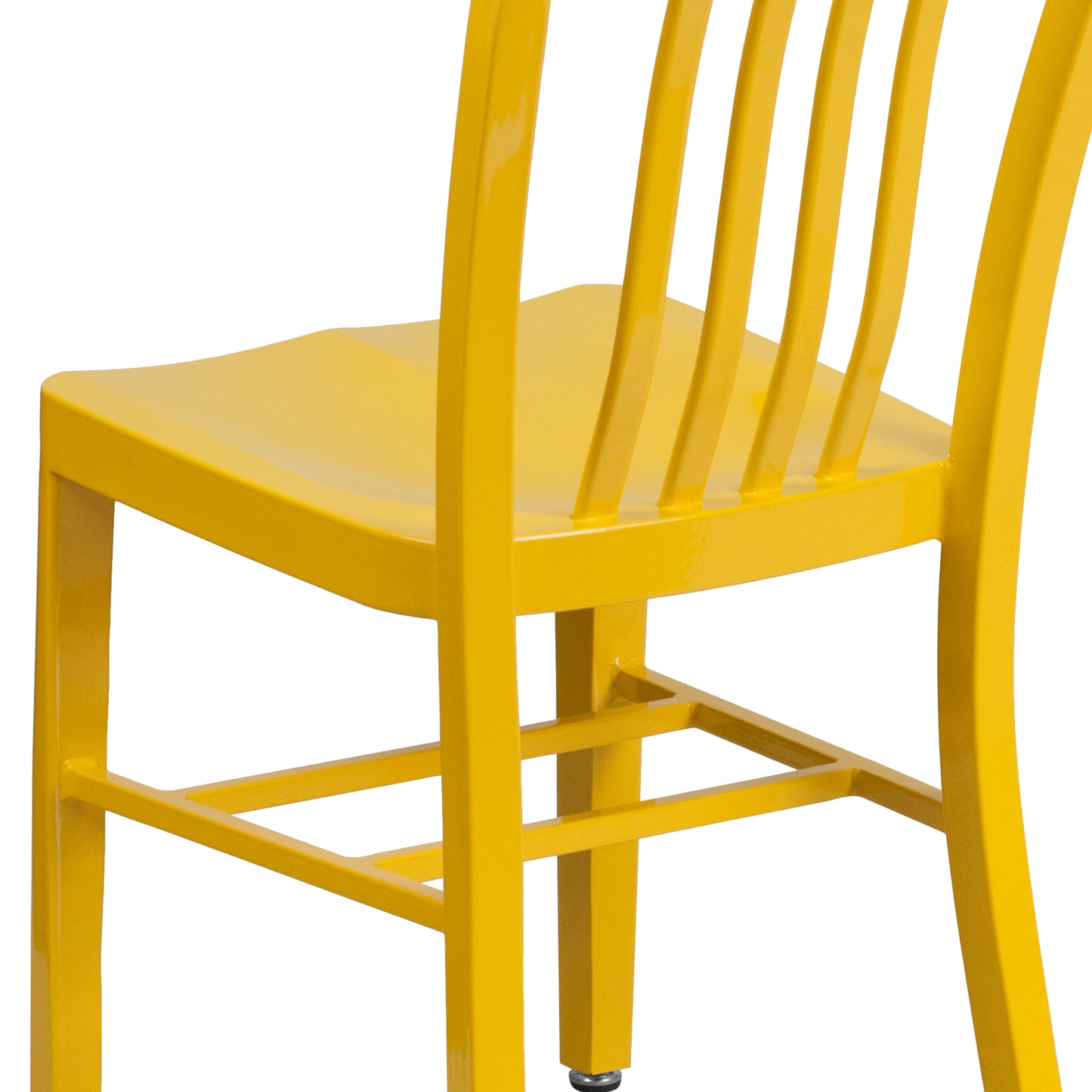 Gael Commercial Grade Yellow Metal Indoor-Outdoor Chair Yellow