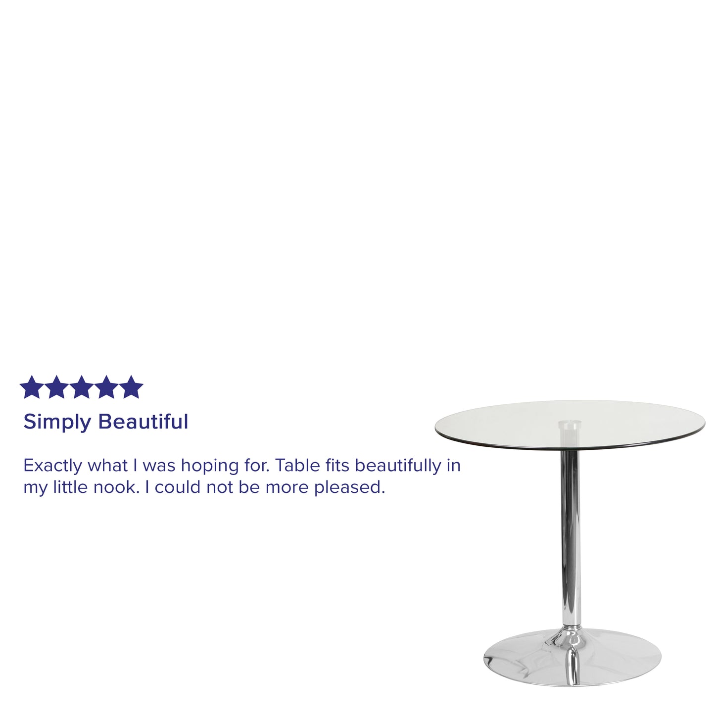 Hills 31.5'' Round Glass Table with 29''H Chrome Base Clear Top/Chrome Frame