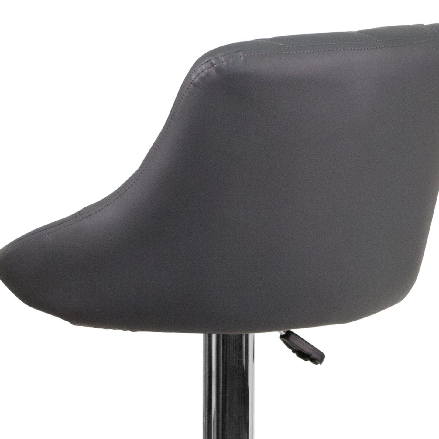 Dale Contemporary Gray Vinyl Bucket Seat Adjustable Height Barstool with Chrome Base Gray