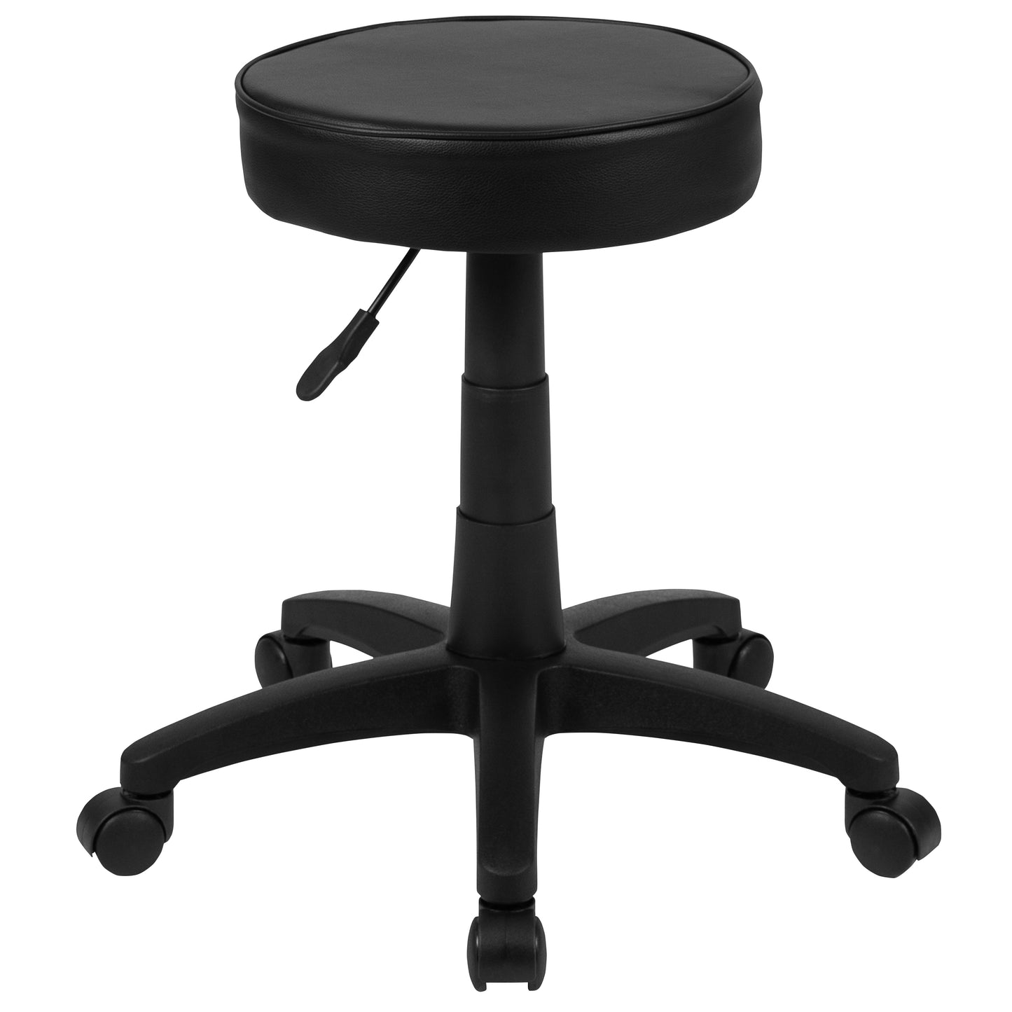 Baker Black Adjustable Doctors Stool on Wheels with Ergonomic Molded Seat Black