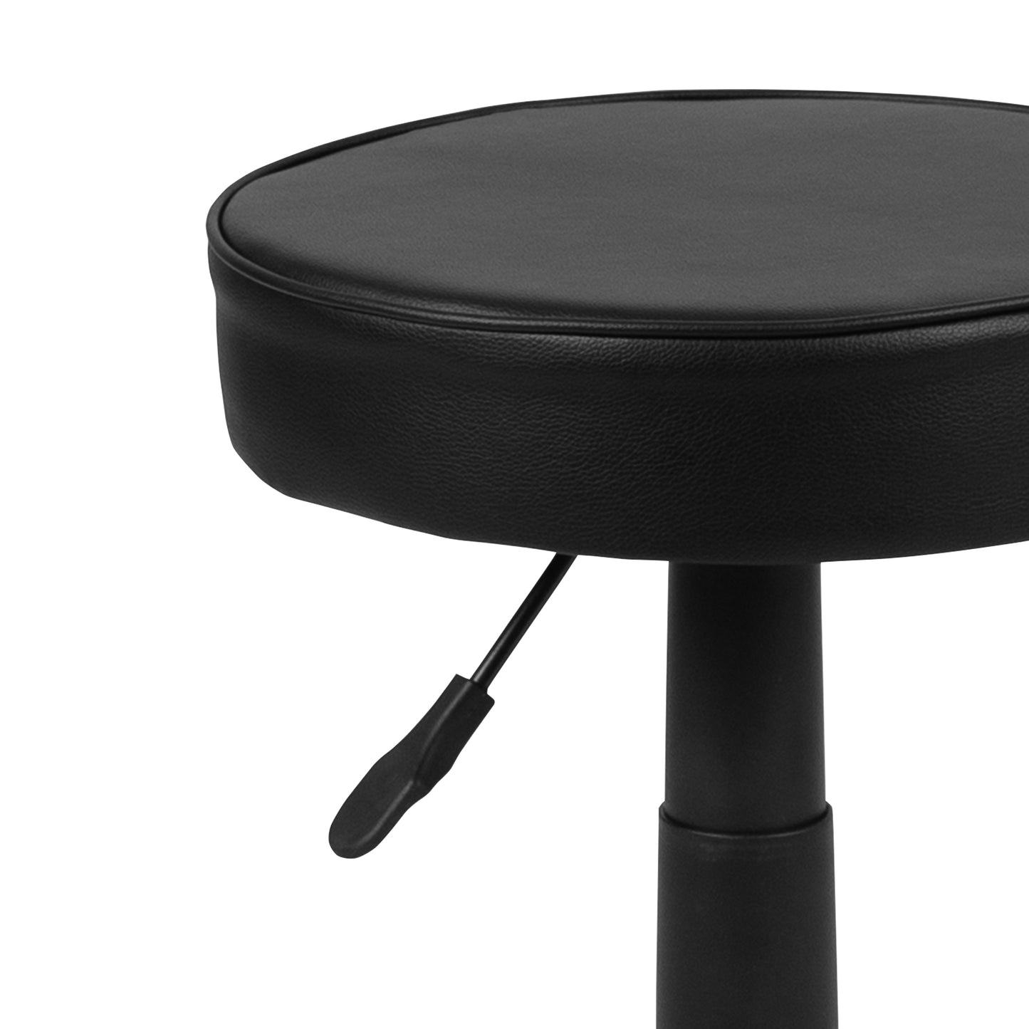 Baker Black Adjustable Doctors Stool on Wheels with Ergonomic Molded Seat Black