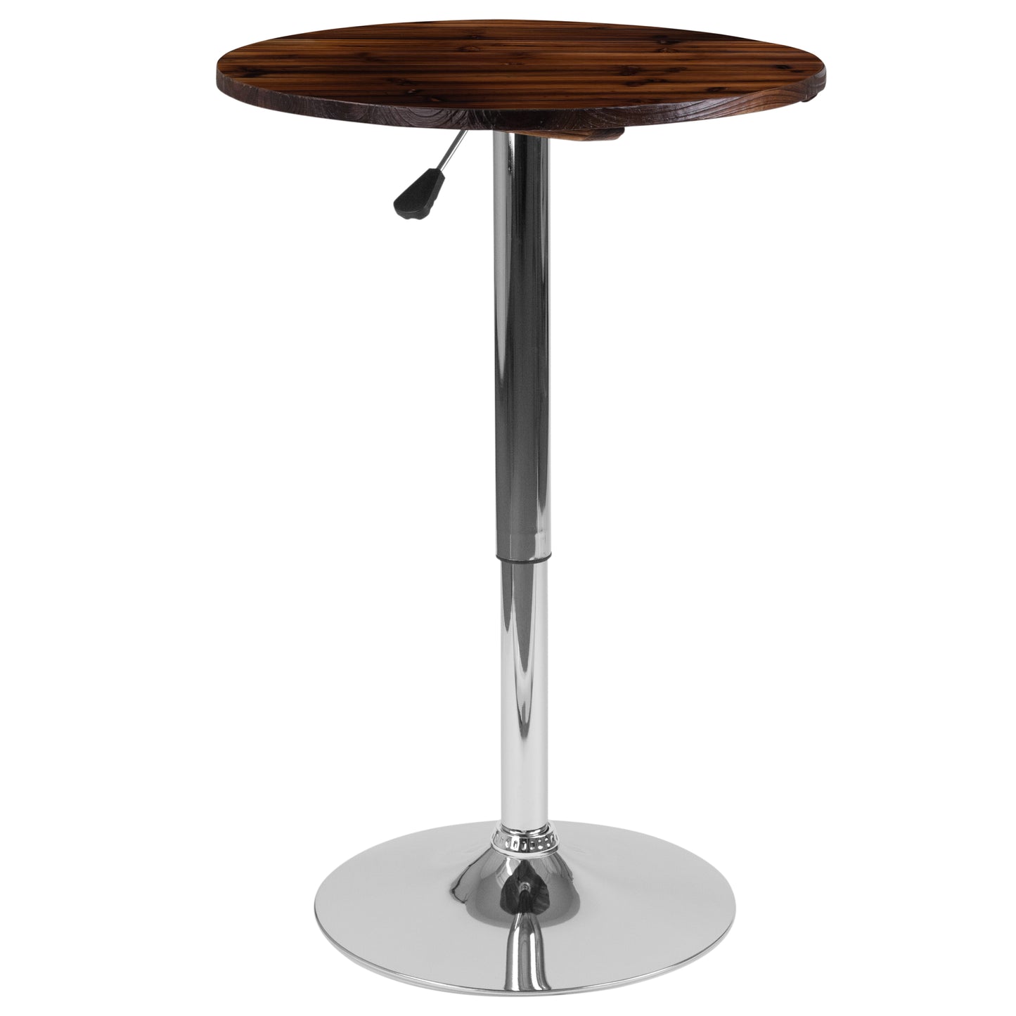 Hills 23.5'' Round Adjustable Height Rustic Pine Wood Table (Adjustable Range 26.25'' - 35.5'') Rustic Pine