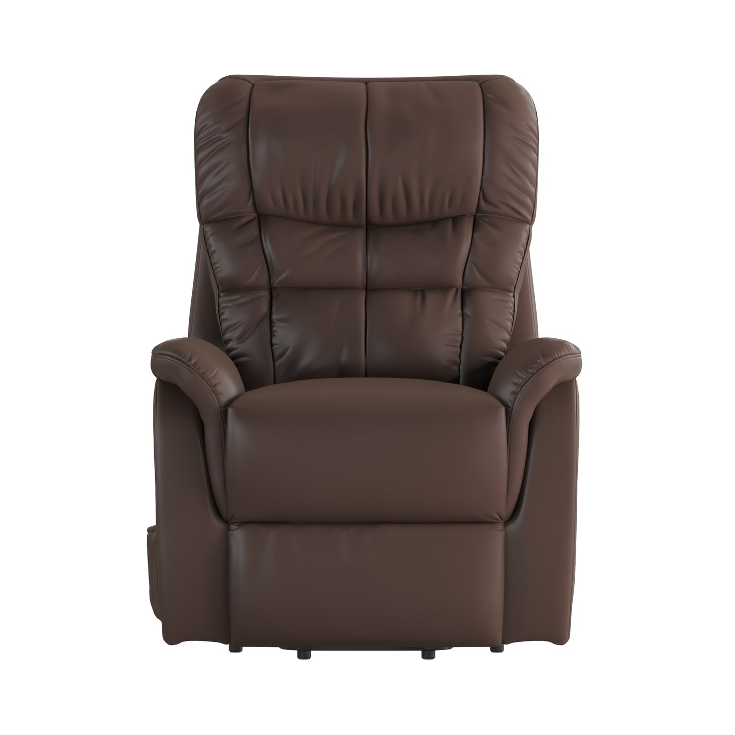 HERCULES Series Cognac LeatherSoft Remote Powered Lift Recliner for Elderly Cognac LeatherSoft