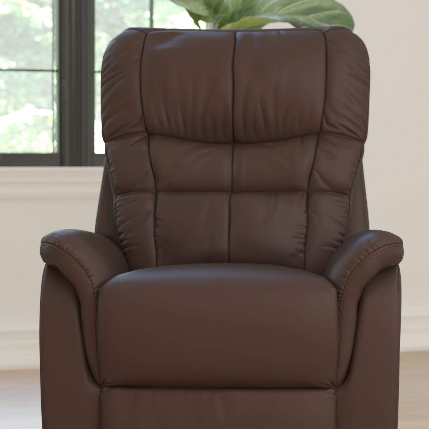 HERCULES Series Cognac LeatherSoft Remote Powered Lift Recliner for Elderly Cognac LeatherSoft