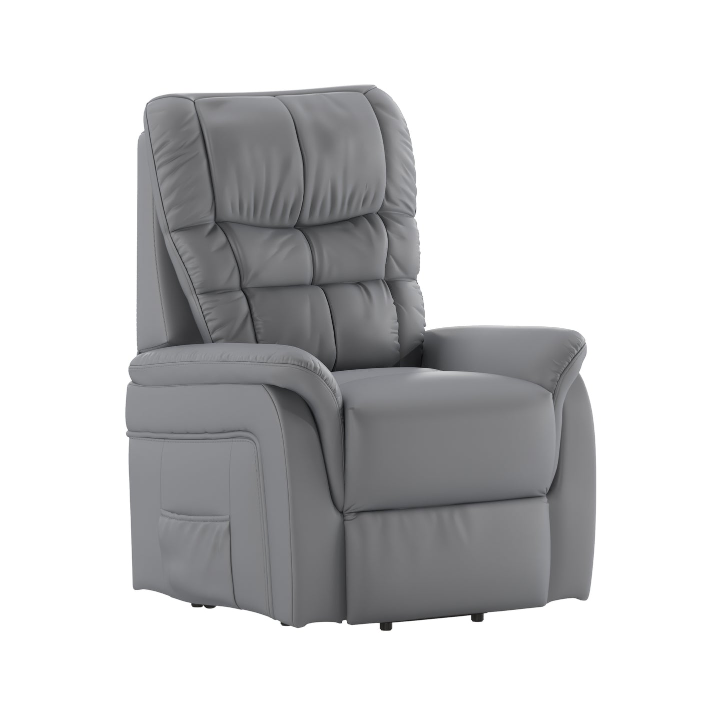 HERCULES Series Gray LeatherSoft Remote Powered Lift Recliner for Elderly Gray LeatherSoft