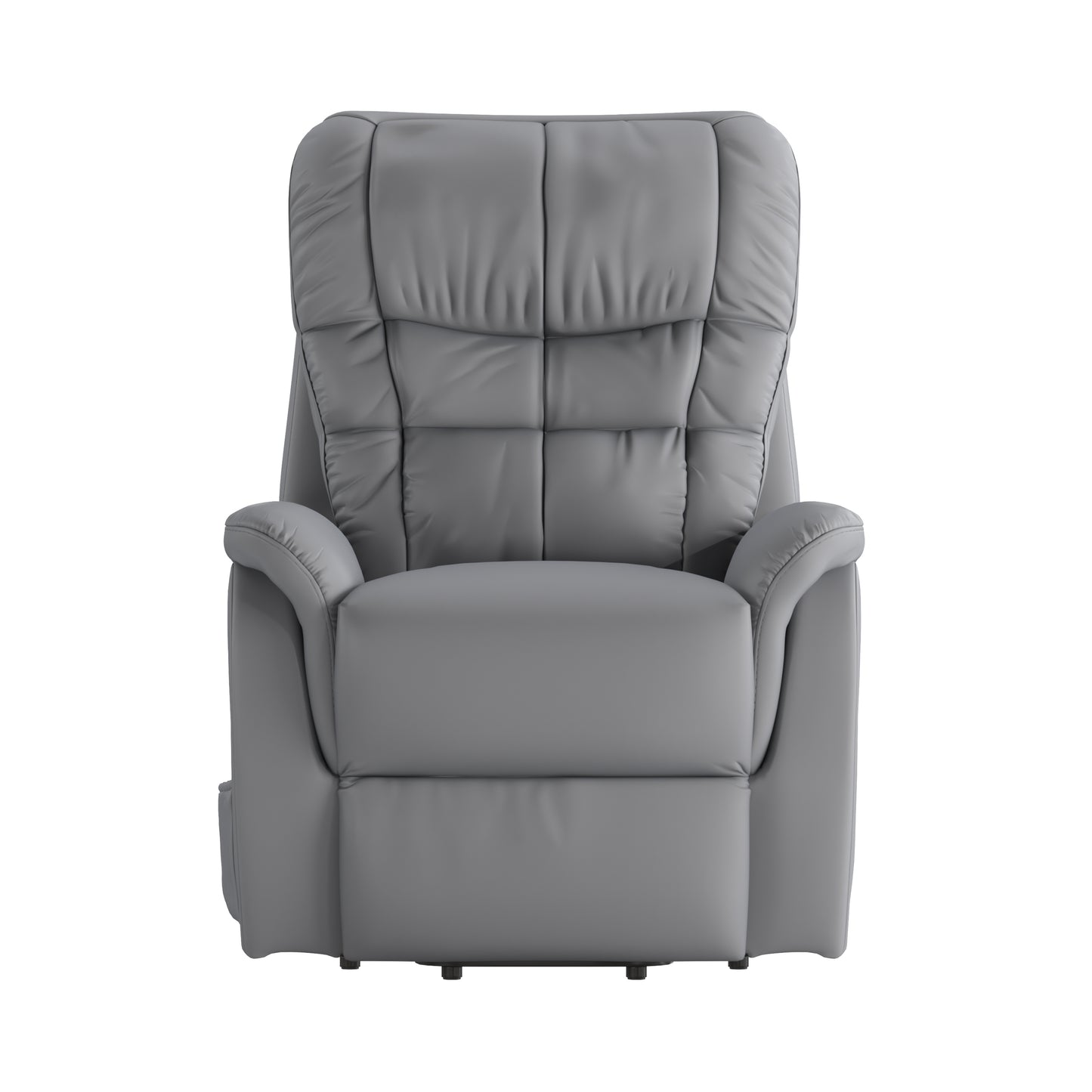HERCULES Series Gray LeatherSoft Remote Powered Lift Recliner for Elderly Gray LeatherSoft