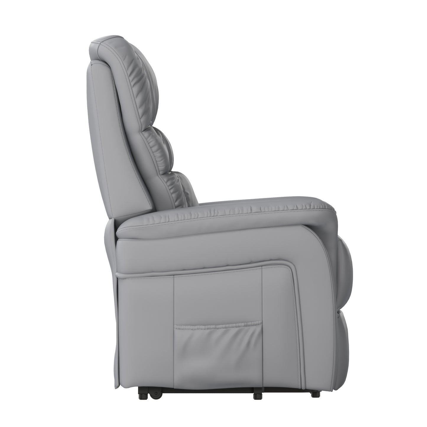 HERCULES Series Gray LeatherSoft Remote Powered Lift Recliner for Elderly Gray LeatherSoft