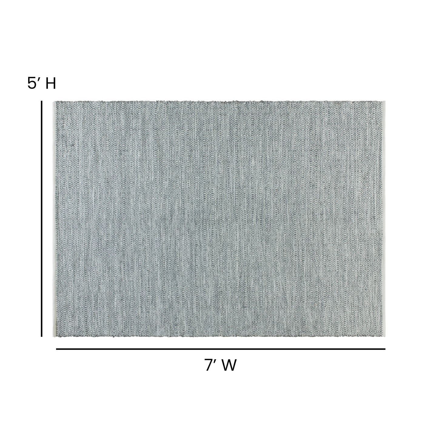 Abbott 5' x 7' Handwoven Indoor/Outdoor Diamond Pattern Area Rug in Grey Grey