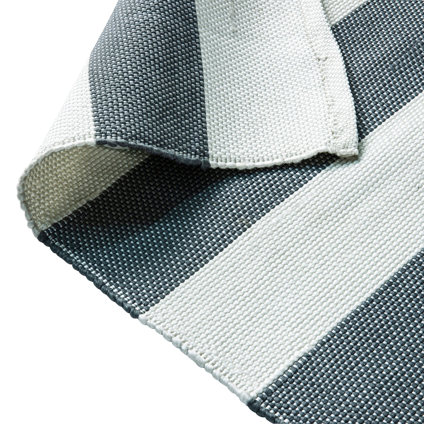 Melissa 5' x 7' Grey & White Striped Handwoven Indoor/Outdoor Cabana Style Stain Resistant Area Rug Grey/ White