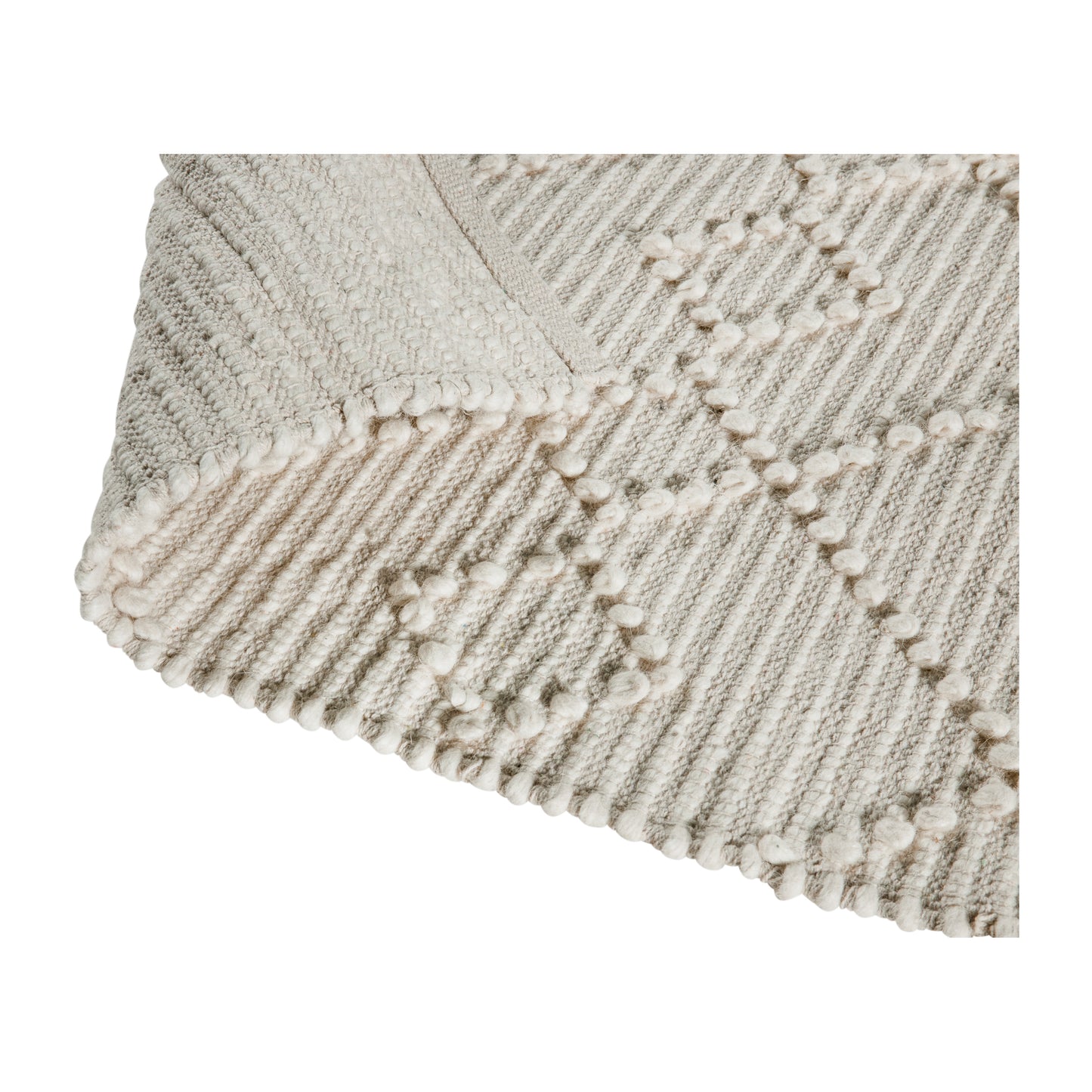 Melissa 8' x 10' White & Ivory Geometric Design Handwoven Area Rug - Wool/Polyester/Cotton Blend White/Ivory
