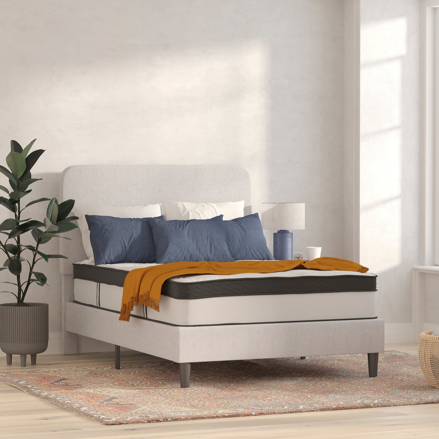 Capri Comfortable Sleep 12 Inch CertiPUR-US Certified Memory Foam & Pocket Spring Mattress, Full Mattress in a Box White