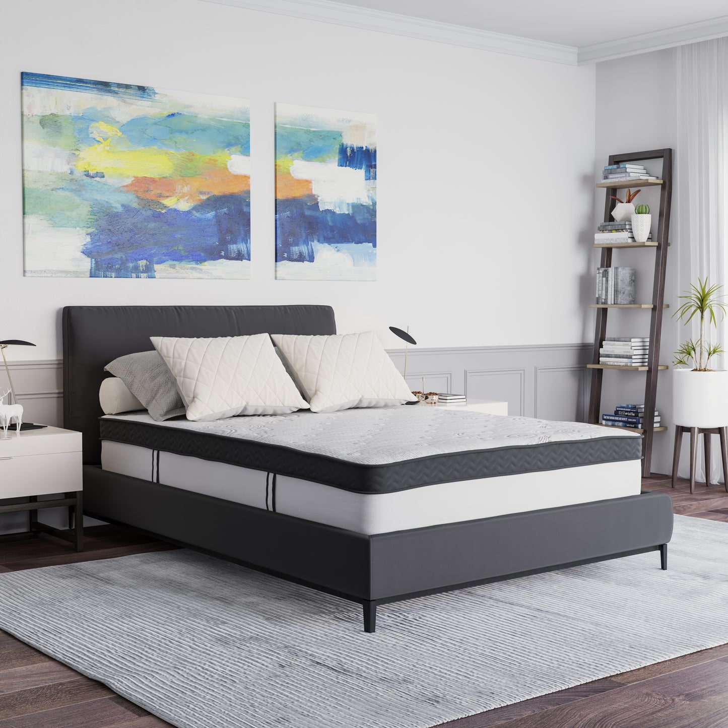 Capri Comfortable Sleep 12 Inch CertiPUR-US Certified Memory Foam & Pocket Spring Mattress, Full Mattress in a Box White