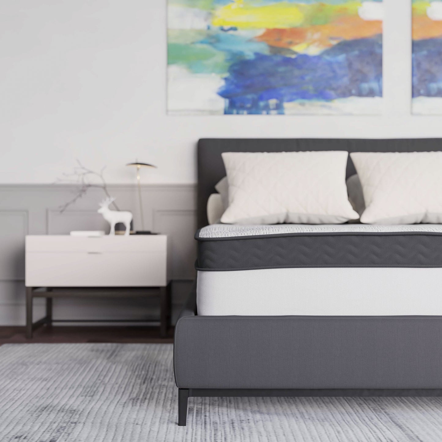 Capri Comfortable Sleep 12 Inch CertiPUR-US Certified Memory Foam & Pocket Spring Mattress, Full Mattress in a Box White
