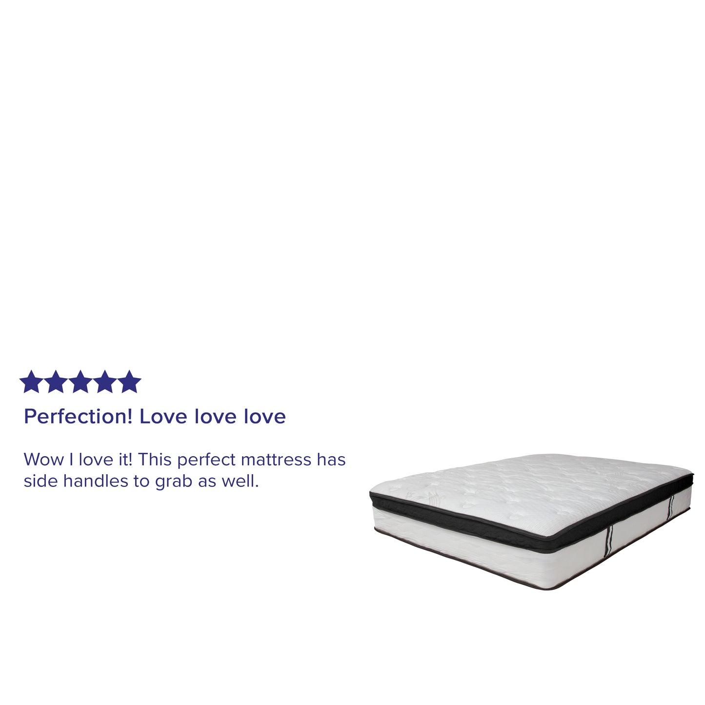 Capri Comfortable Sleep 12 Inch CertiPUR-US Certified Memory Foam & Pocket Spring Mattress, Full Mattress in a Box White