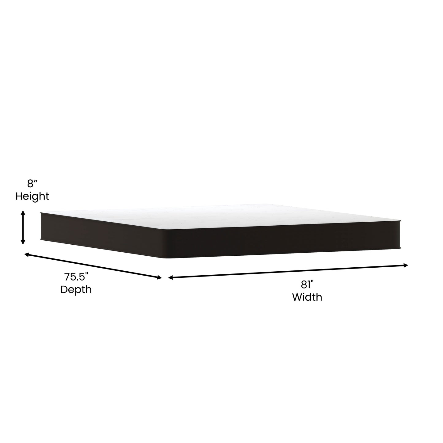 Capri Comfortable Sleep 8 Inch CertiPUR-US Certified Foam and Innerspring Hybrid Mattress, King Mattress in a Box Gray