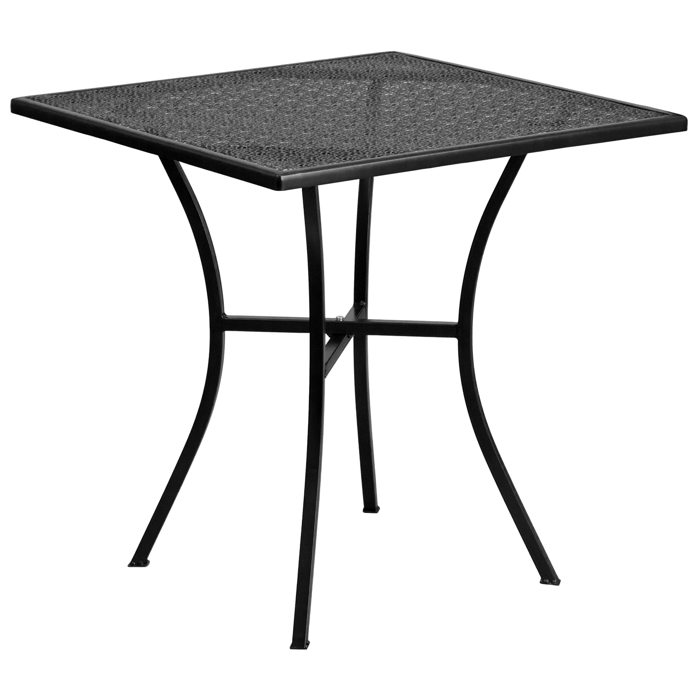 Oia Commercial Grade 28" Square Black Indoor-Outdoor Steel Patio Table Black