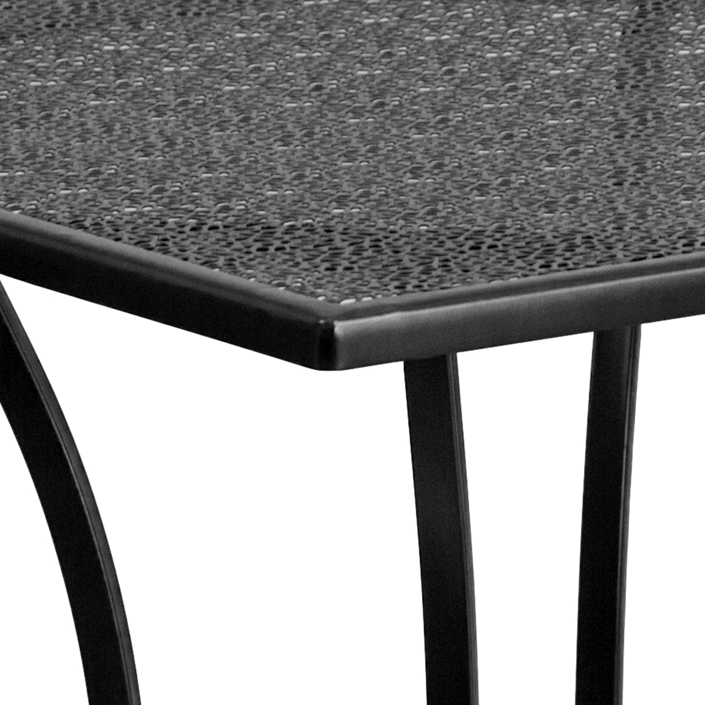Oia Commercial Grade 28" Square Black Indoor-Outdoor Steel Patio Table Black