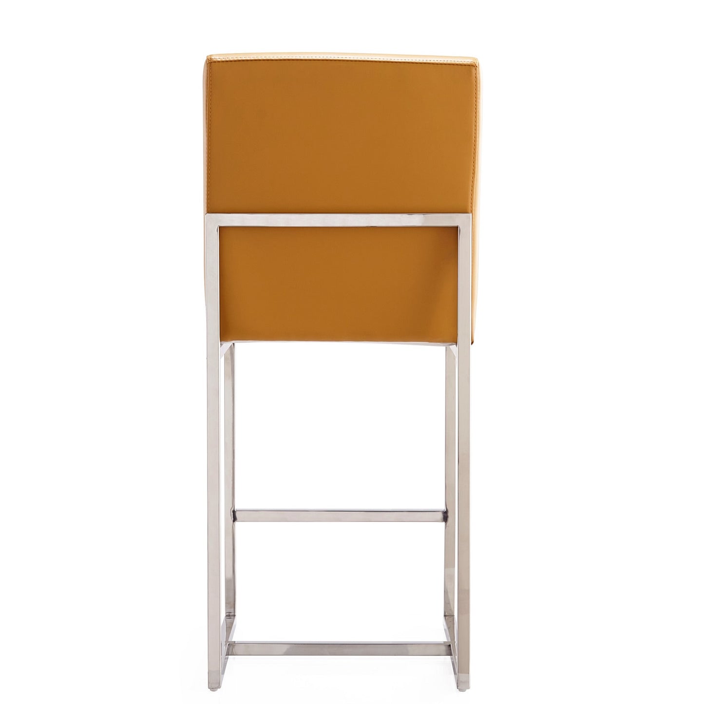 Manhattan Comfort Element 37.2 in. Camel and Polished Chrome Stainless Steel Counter Height Bar Stool CS003-CL