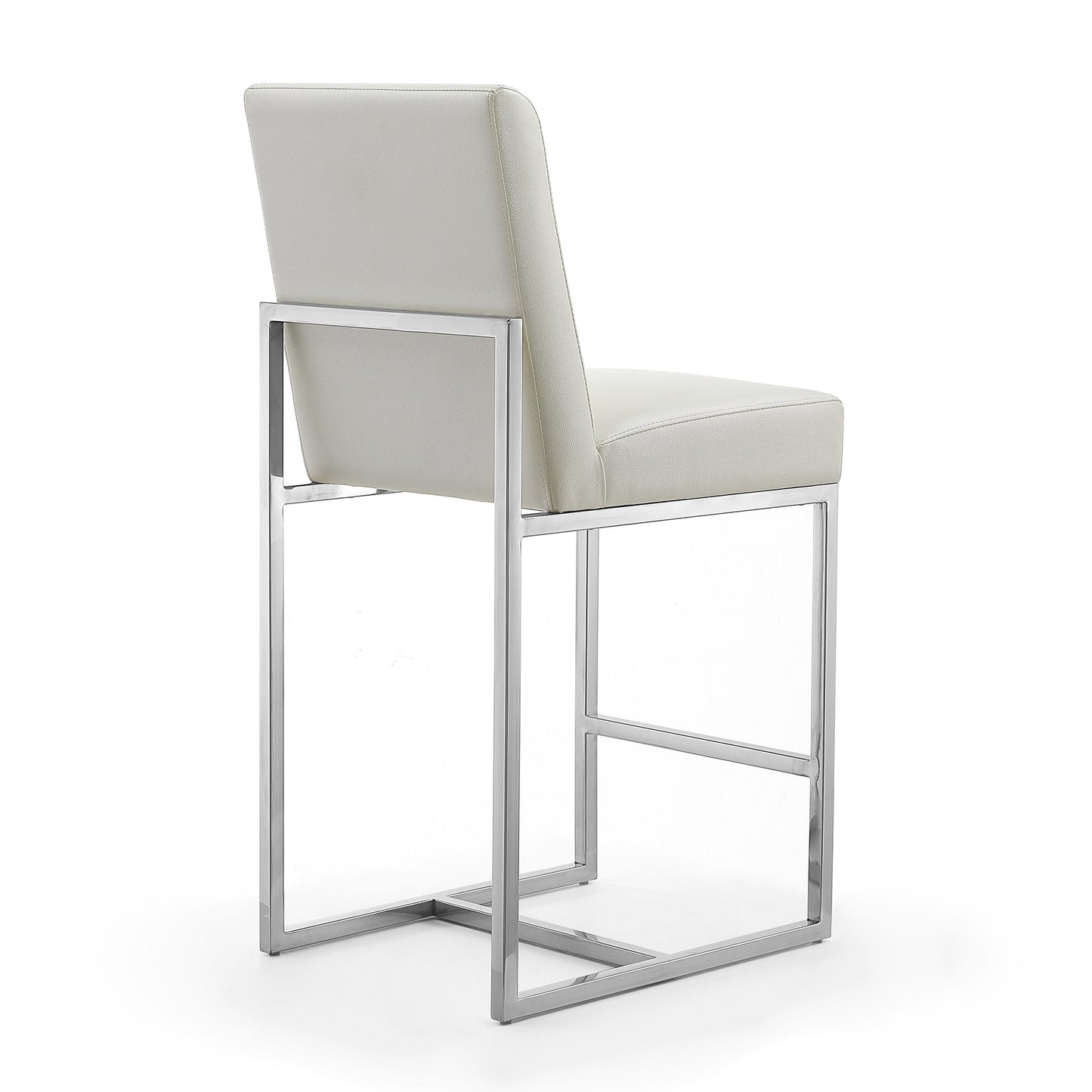Element Modern Metal Upholstered Counter Stool in Pearl White CS003-PW