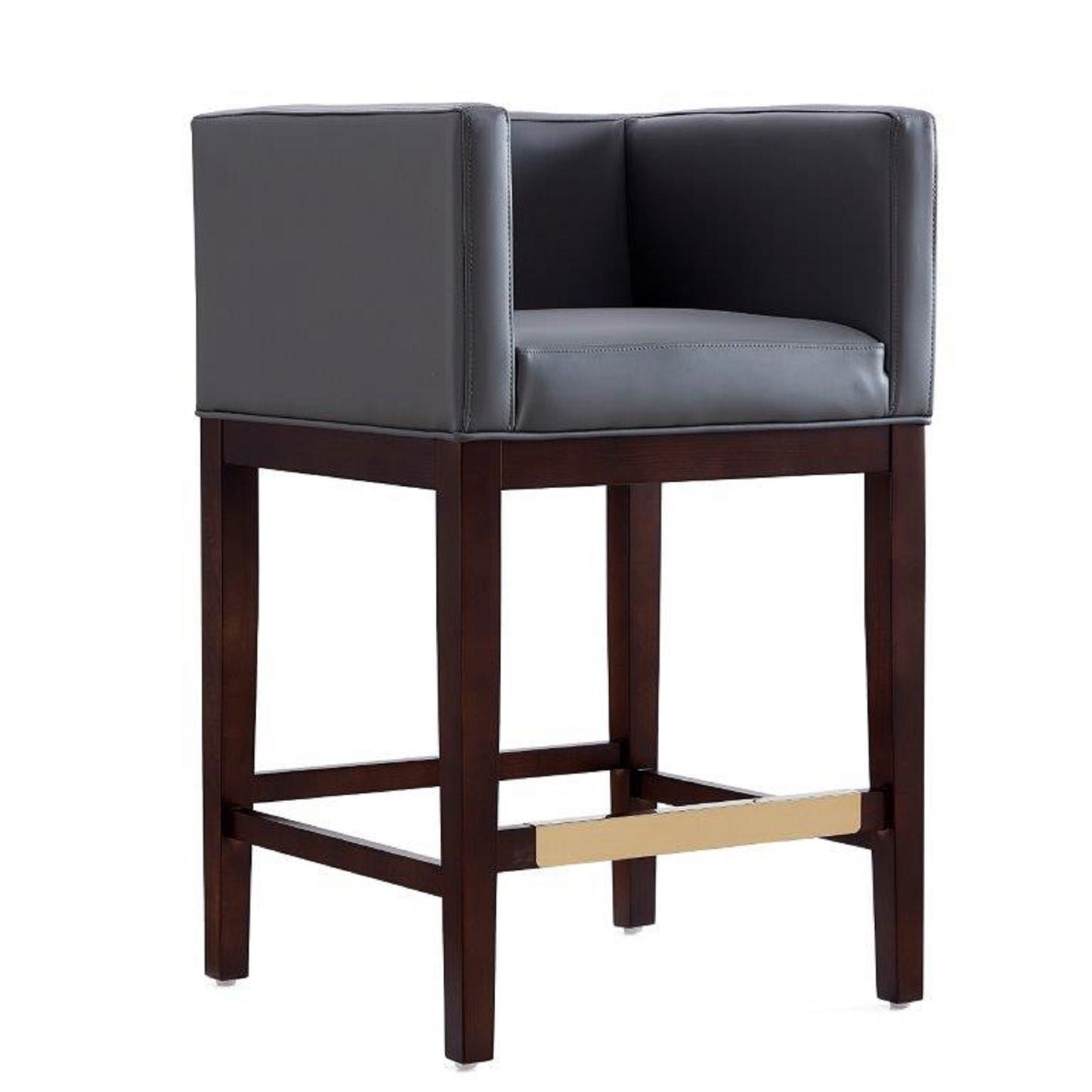 Kingsley Mid-Century Modern Wood Upholstered Counter Stool in Gray CS005-GY