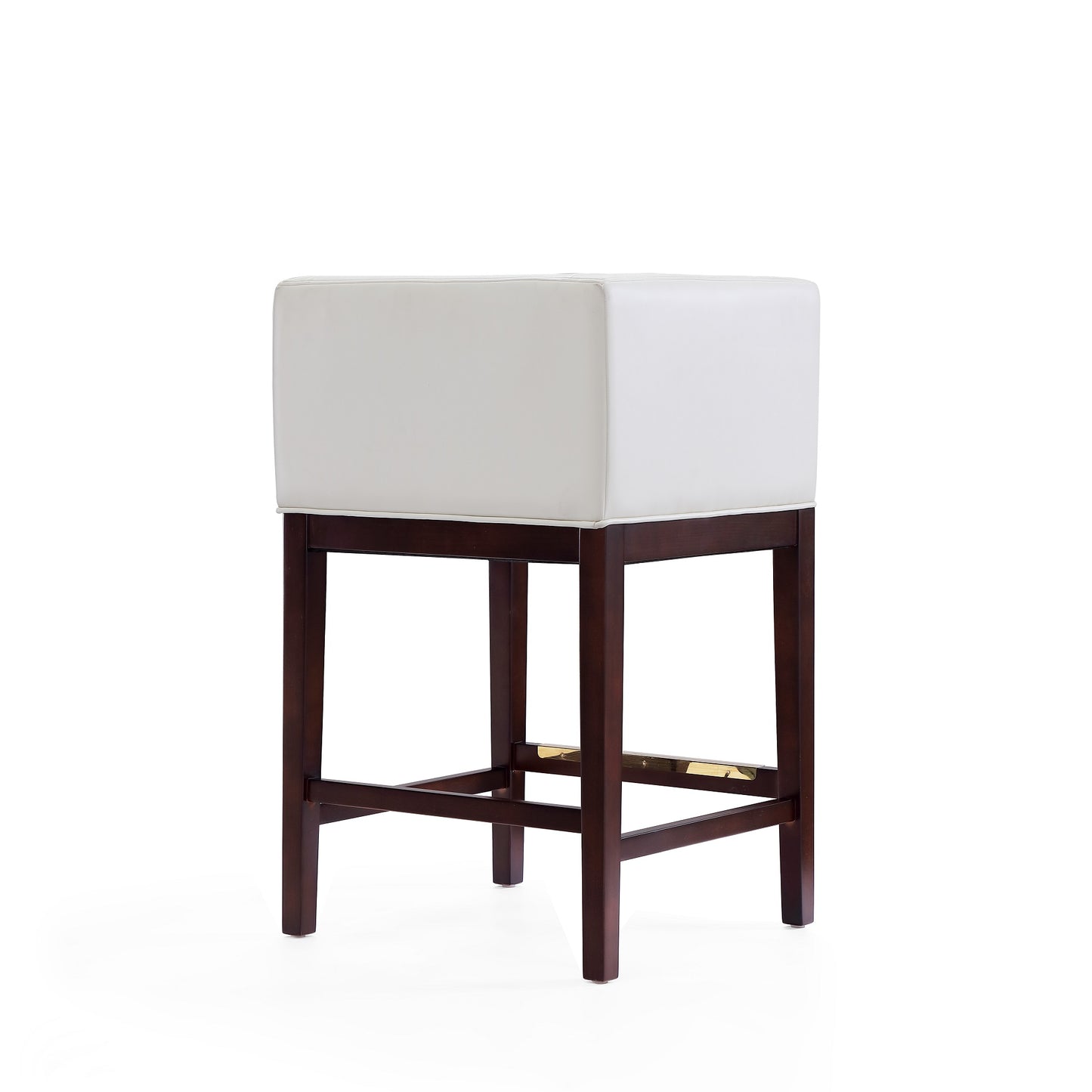 Manhattan Comfort Kingsley 34 in. Ivory and Dark Walnut Beech Wood Counter Height Bar Stool CS005-IV