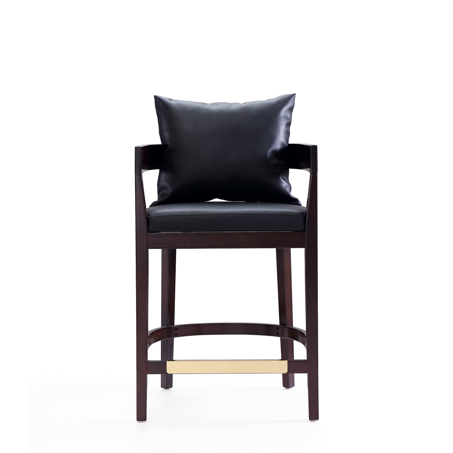 Ritz Mid-Century Modern Wood Upholstered Counter Stool in Black CS006-BK