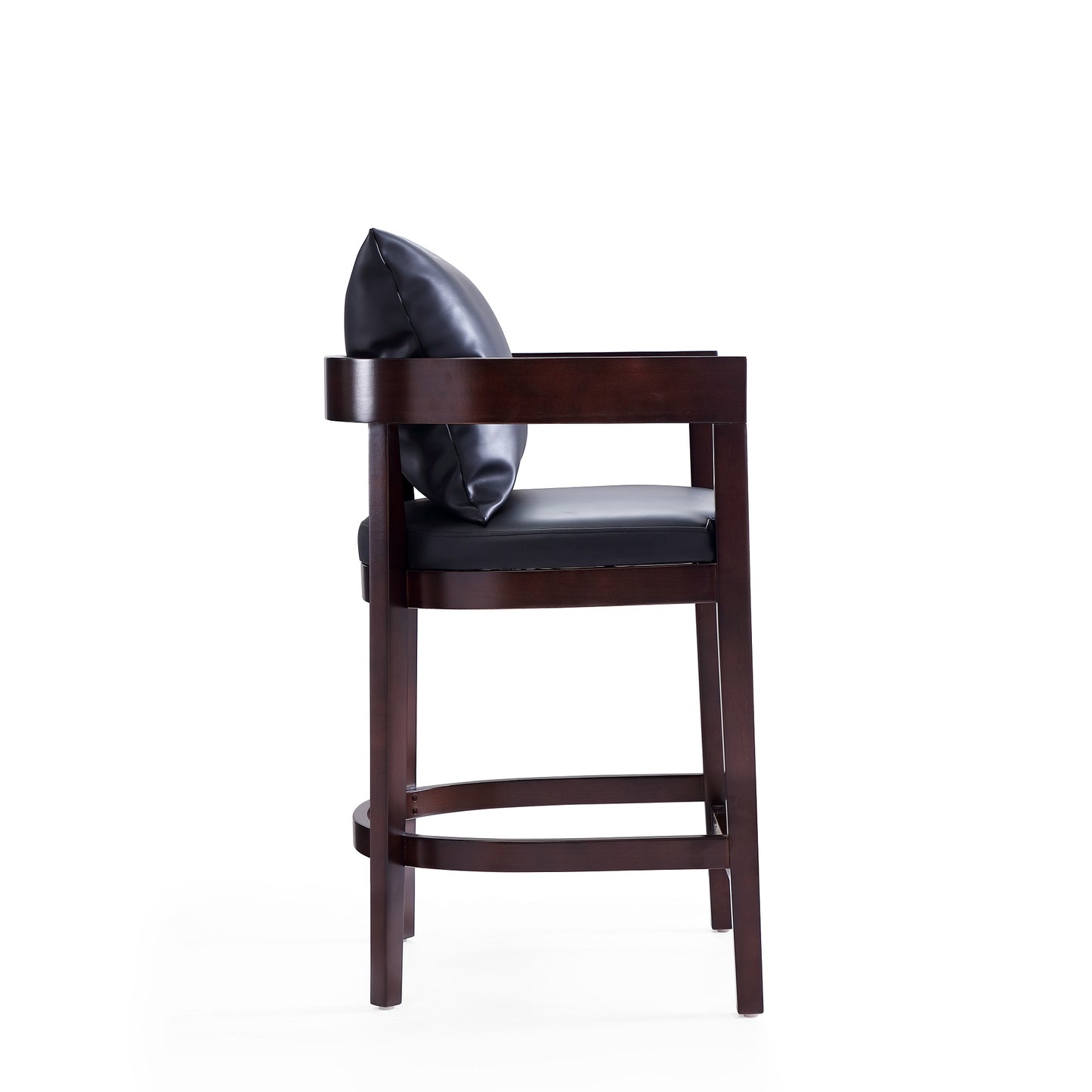 Ritz Mid-Century Modern Wood Upholstered Counter Stool in Black CS006-BK