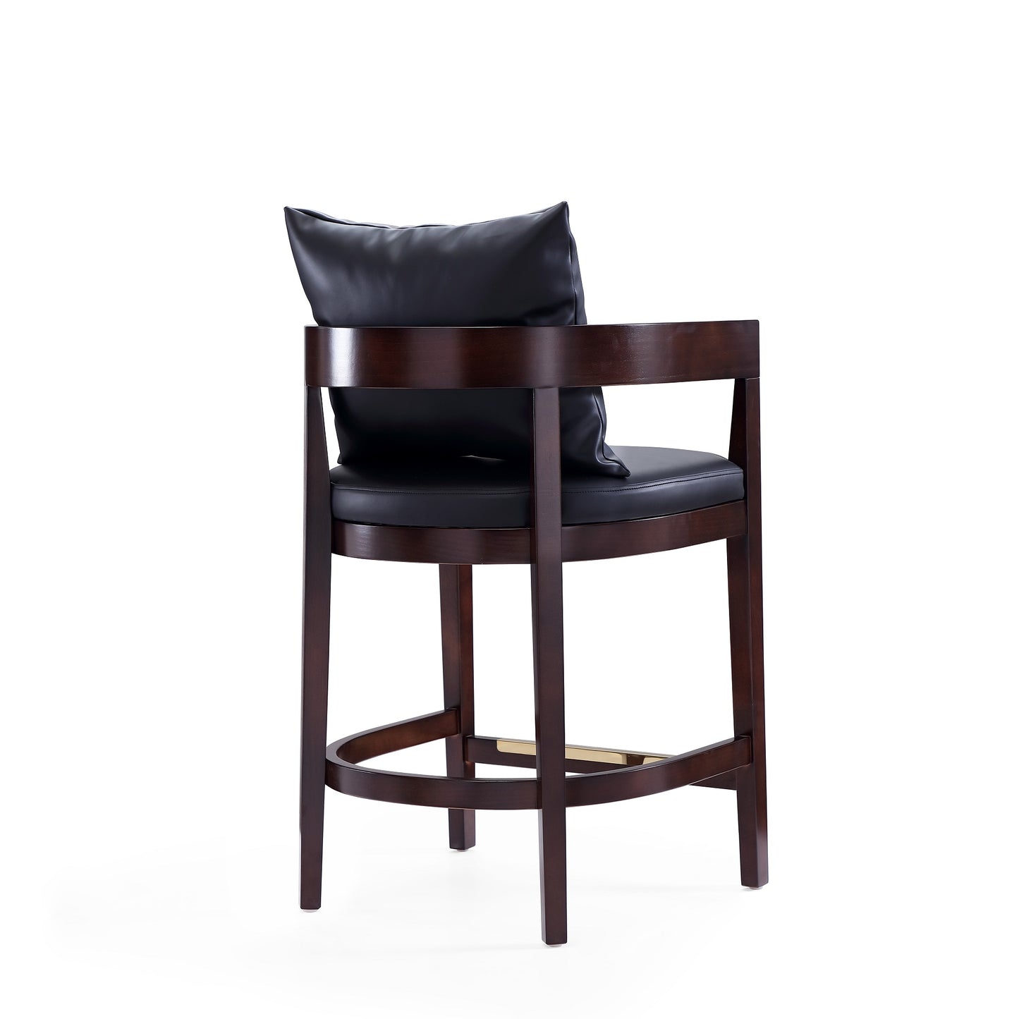 Ritz Mid-Century Modern Wood Upholstered Counter Stool in Black CS006-BK