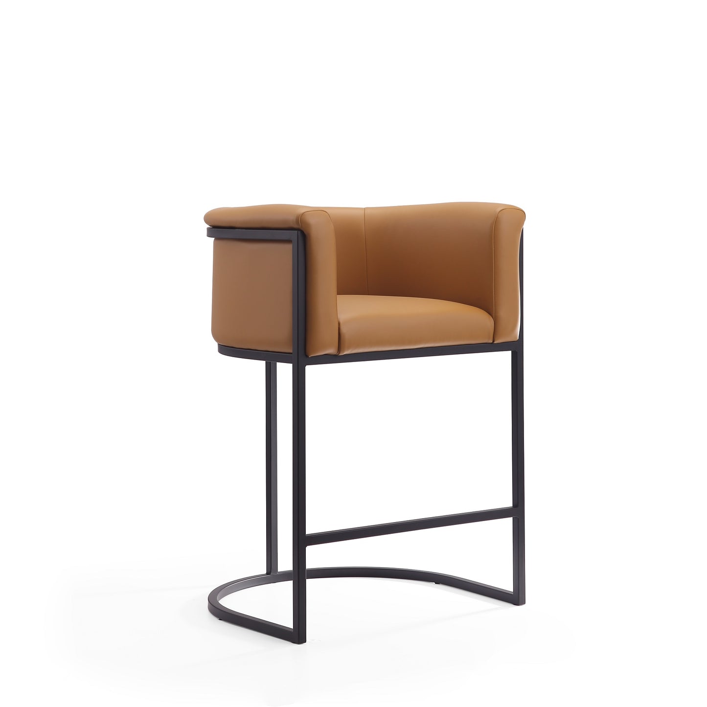 Cosmopolitan Mid-Century Modern Metal Upholstered Counter Stool in Camel CS008-CL