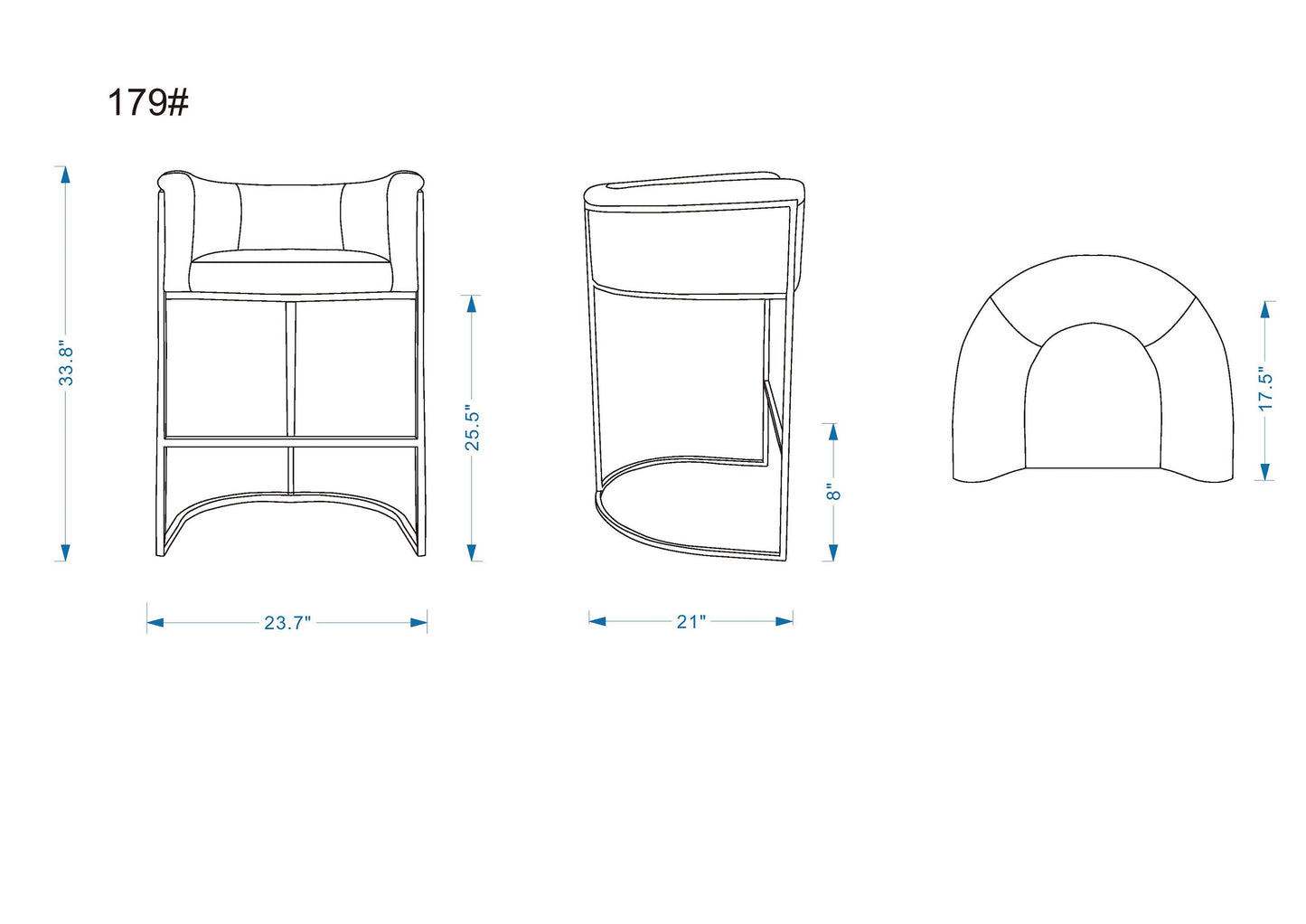 Cosmopolitan Mid-Century Modern Metal Upholstered Counter Stool in Camel CS008-CL