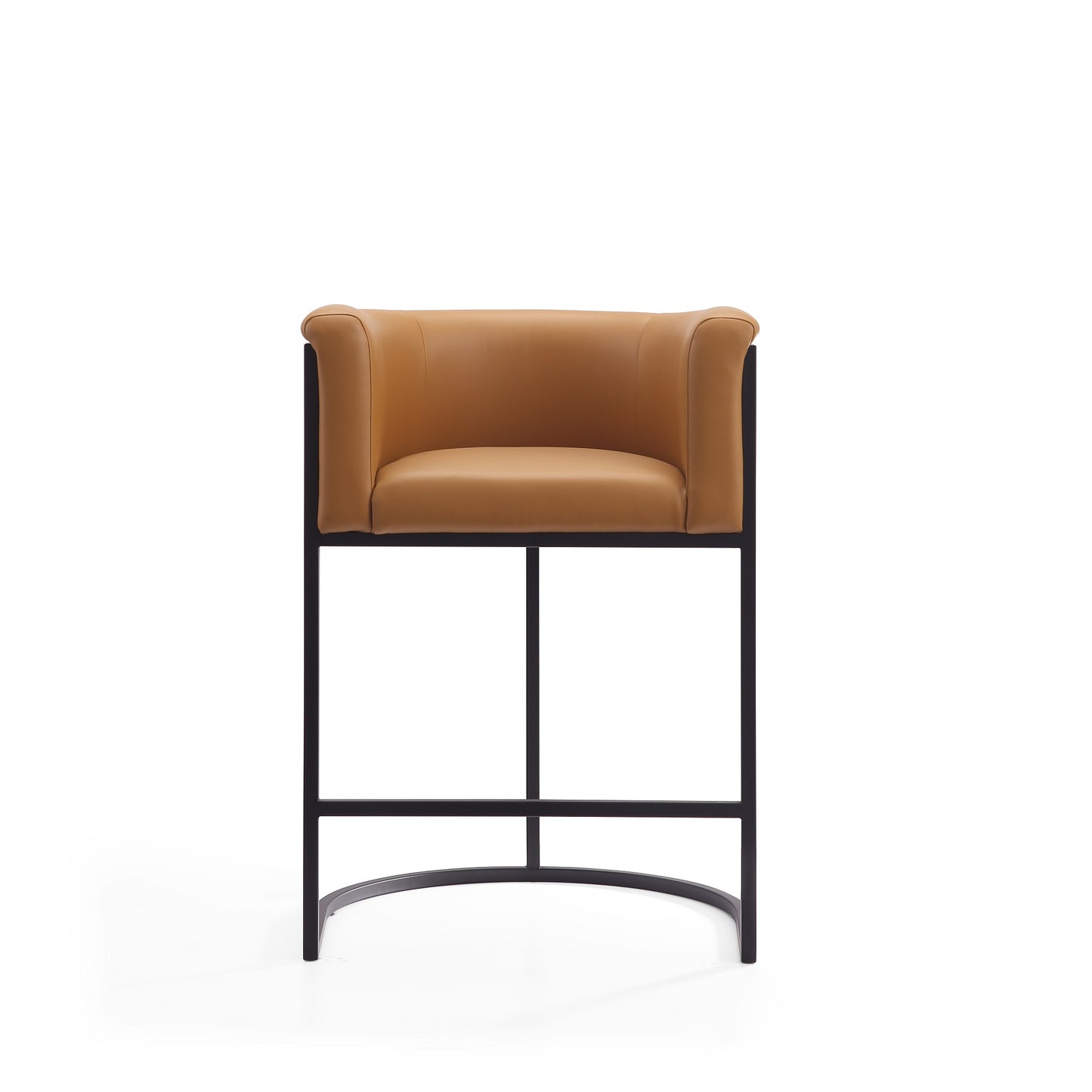 Cosmopolitan Mid-Century Modern Metal Upholstered Counter Stool in Camel CS008-CL