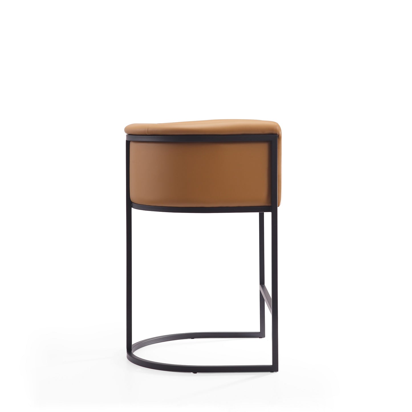 Cosmopolitan Mid-Century Modern Metal Upholstered Counter Stool in Camel CS008-CL
