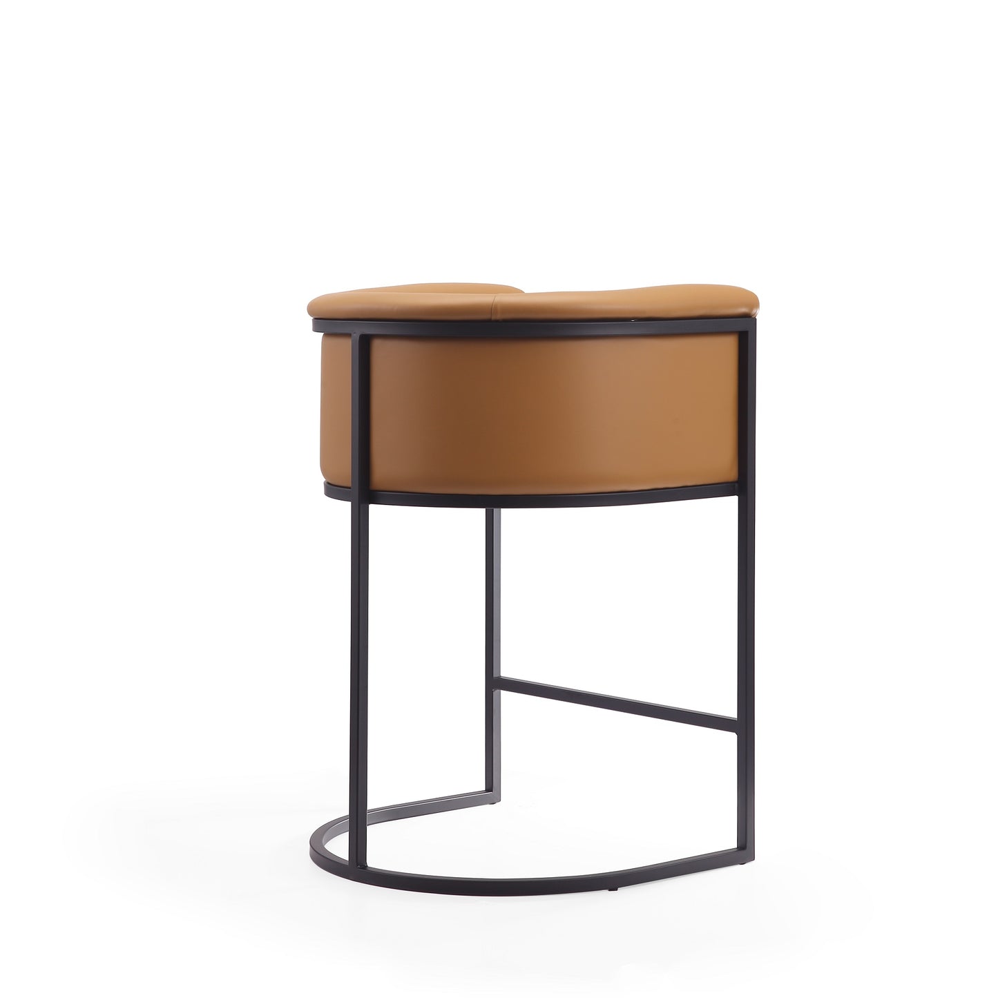Cosmopolitan Mid-Century Modern Metal Upholstered Counter Stool in Camel CS008-CL