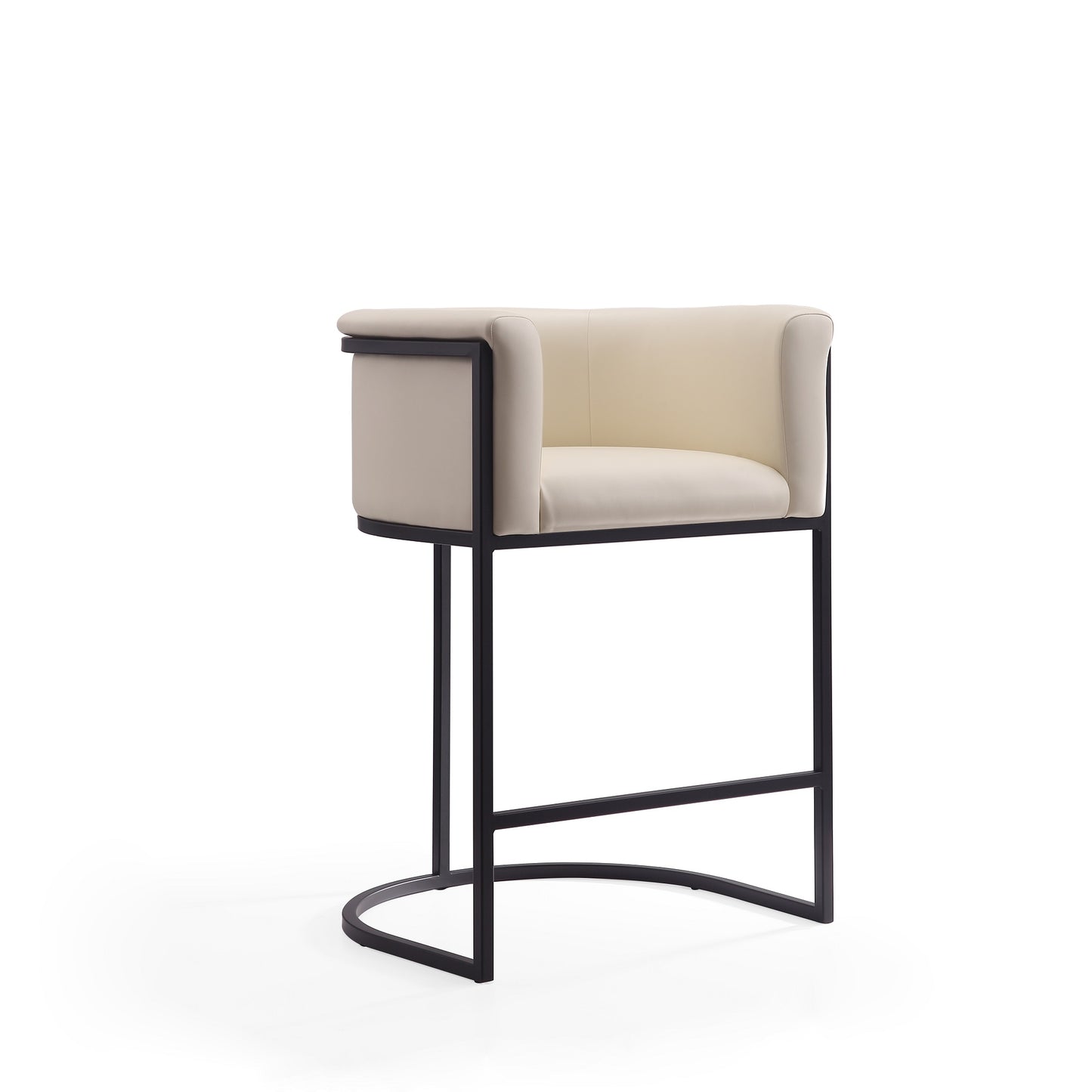 Cosmopolitan Mid-Century Modern Metal Upholstered Counter Stool in Cream CS008-CR