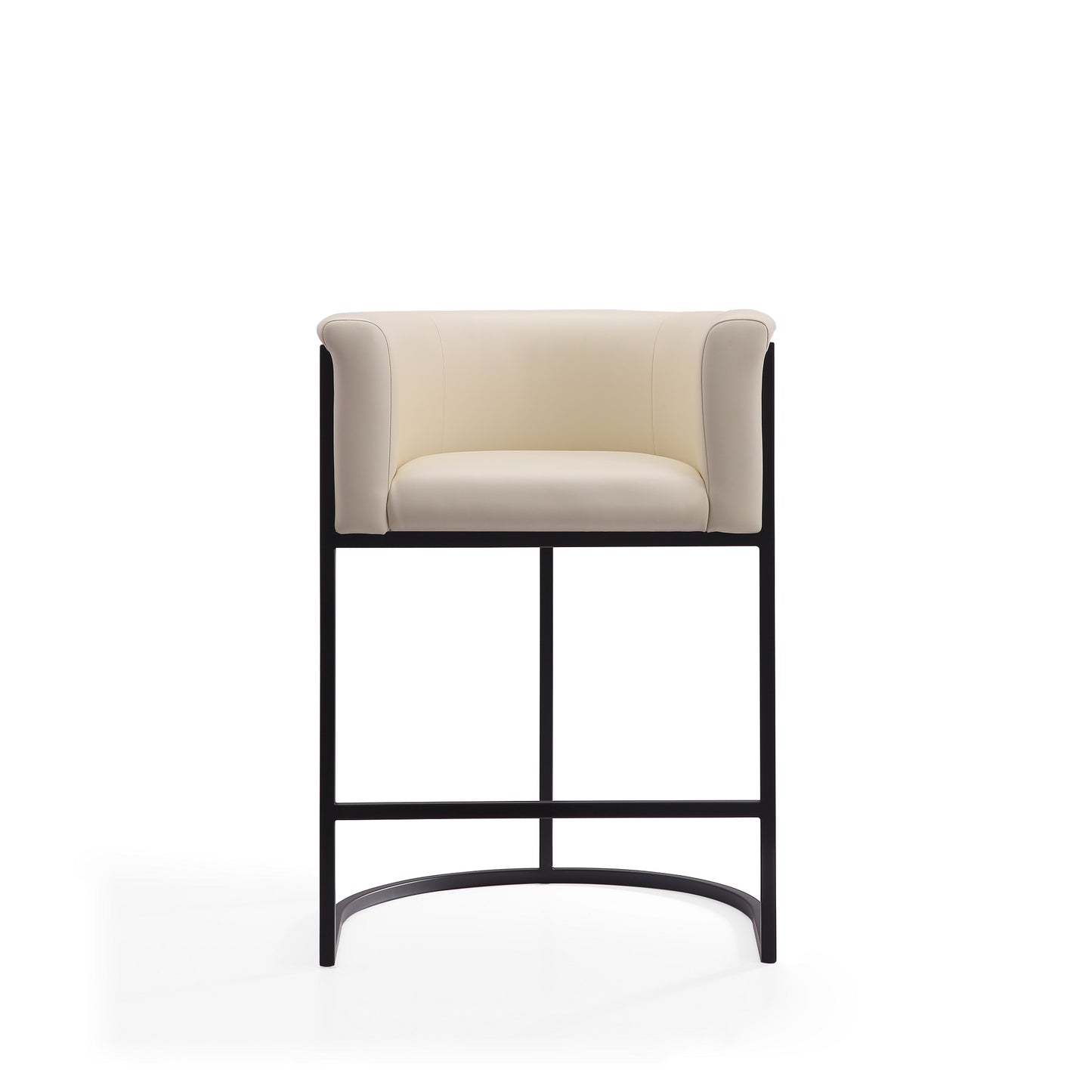 Cosmopolitan Mid-Century Modern Metal Upholstered Counter Stool in Cream CS008-CR