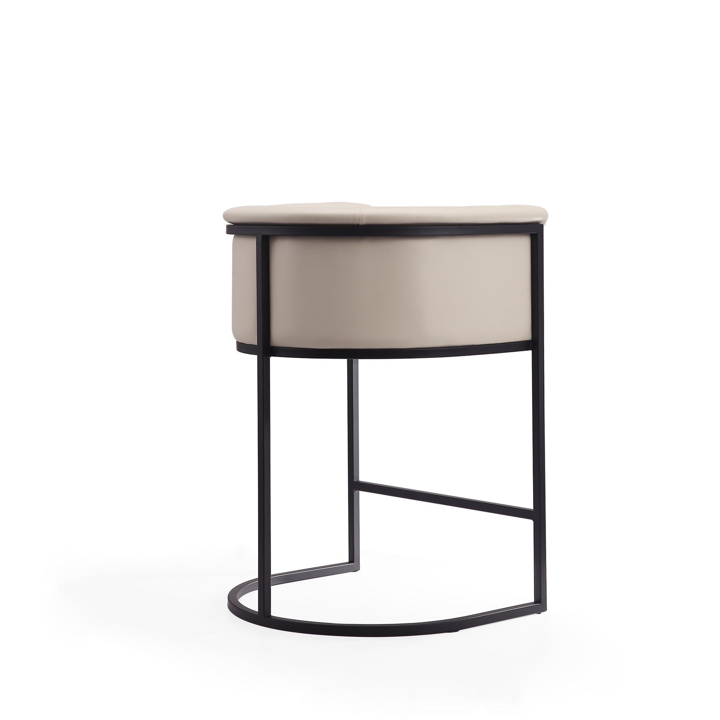 Cosmopolitan Mid-Century Modern Metal Upholstered Counter Stool in Cream CS008-CR