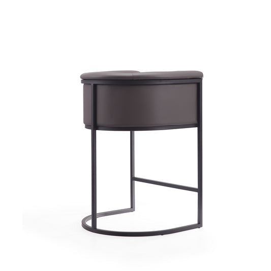 Manhattan Comfort Cosmopolitan 33.8 in. Pebble and Black Metal Counter Height Bar Stool CS008-PE