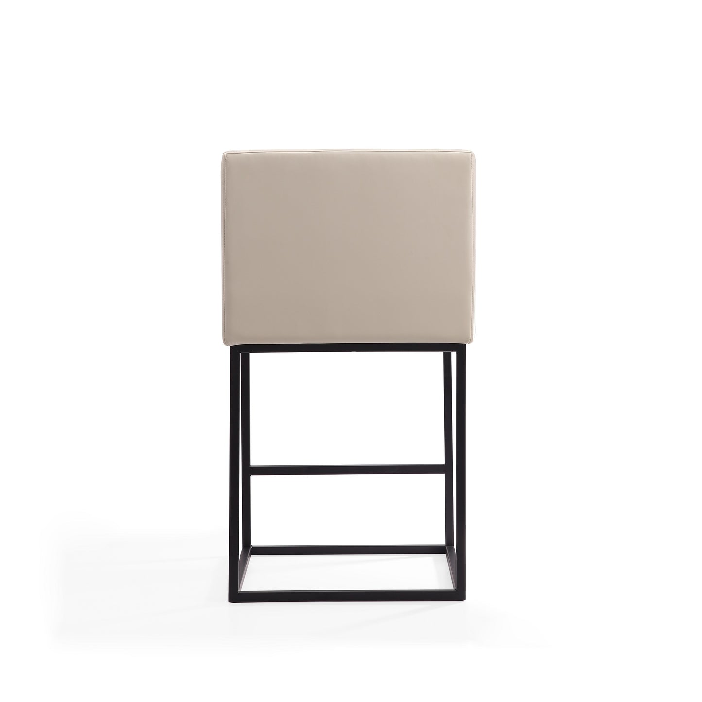 Manhattan Comfort Ambassador 38 in. Cream and Black Metal Counter Height Bar Stool CS010-CR