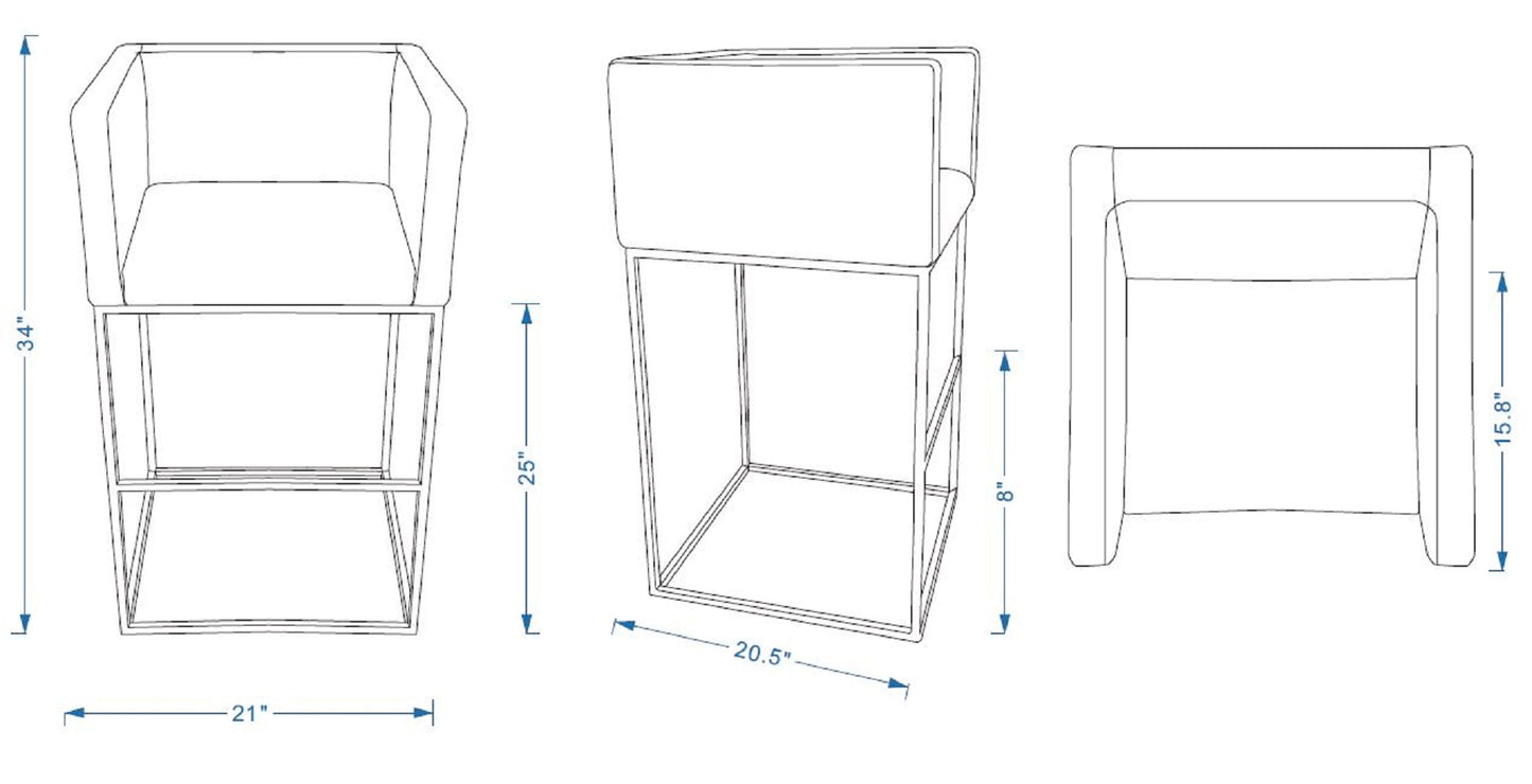 Manhattan Comfort Embassy Counter Height Bar Stool (Set of 2 or 3)