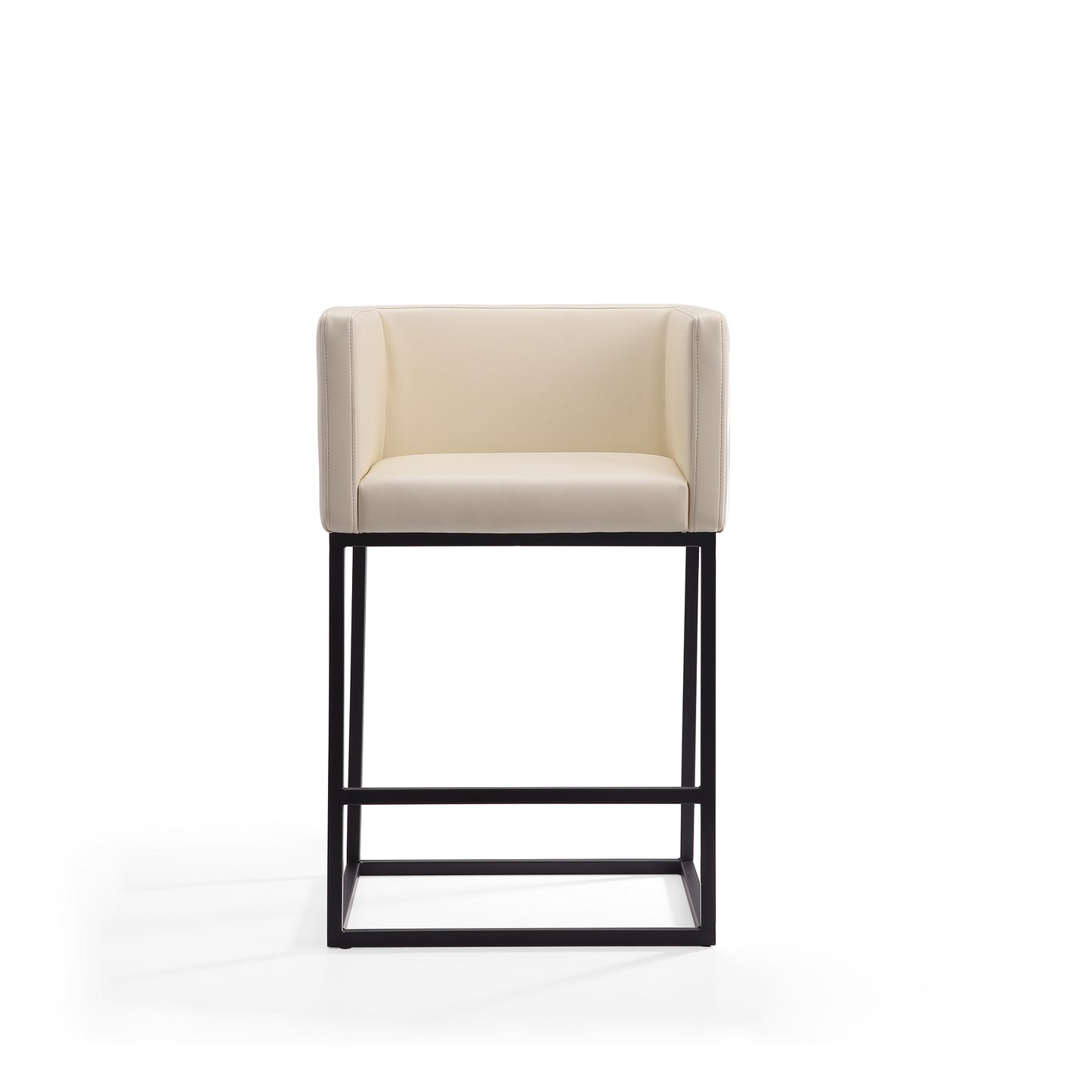 Embassy Mid-Century Modern Metal Upholstered Counter Stool in Cream CS011-CR