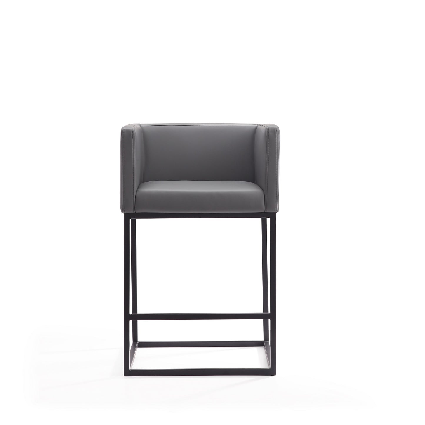 Embassy Mid-Century Modern Metal Upholstered Counter Stool in Gray CS011-GY