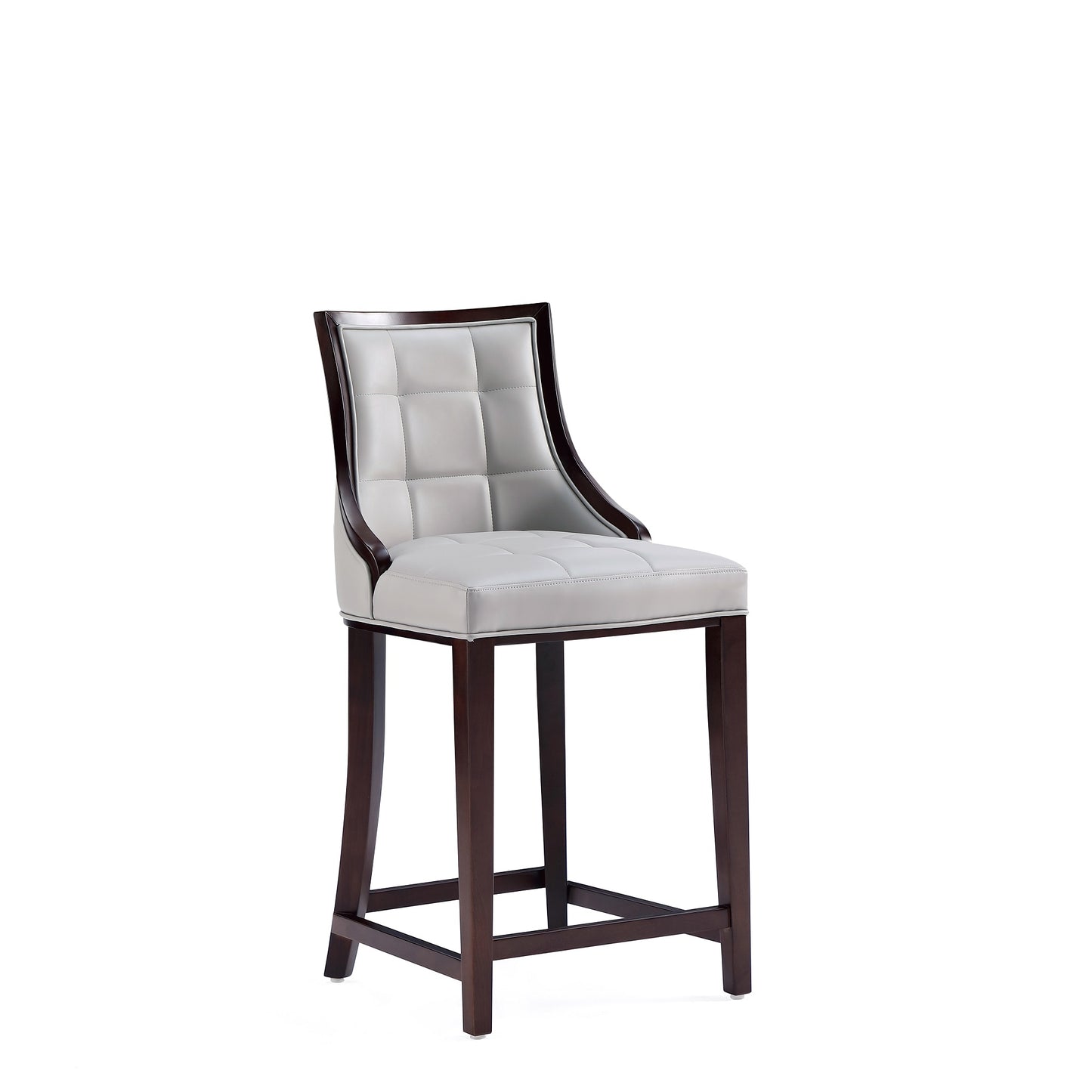 Manhattan Comfort Fifth Avenue Faux Leather Counter Stool in Light Grey CS012-LG