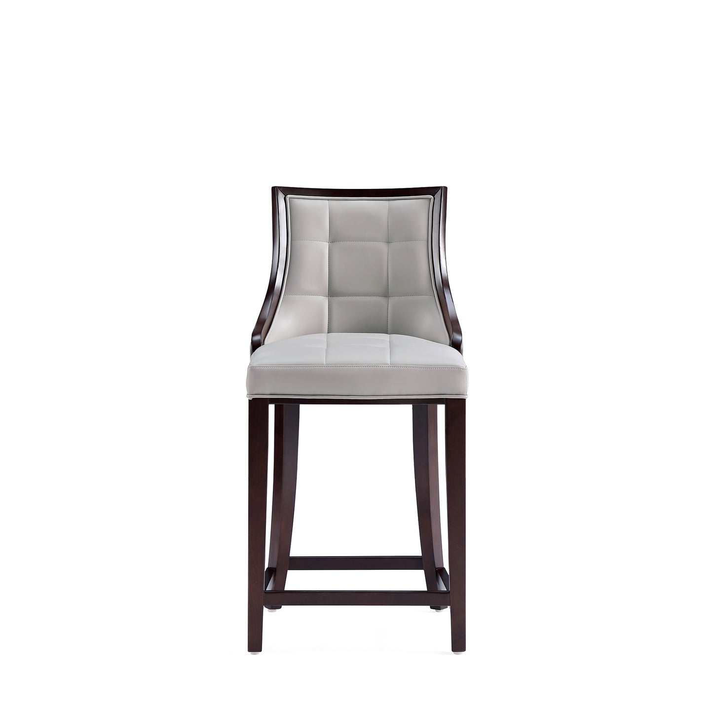 Manhattan Comfort Fifth Avenue Faux Leather Counter Stool in Light Grey CS012-LG