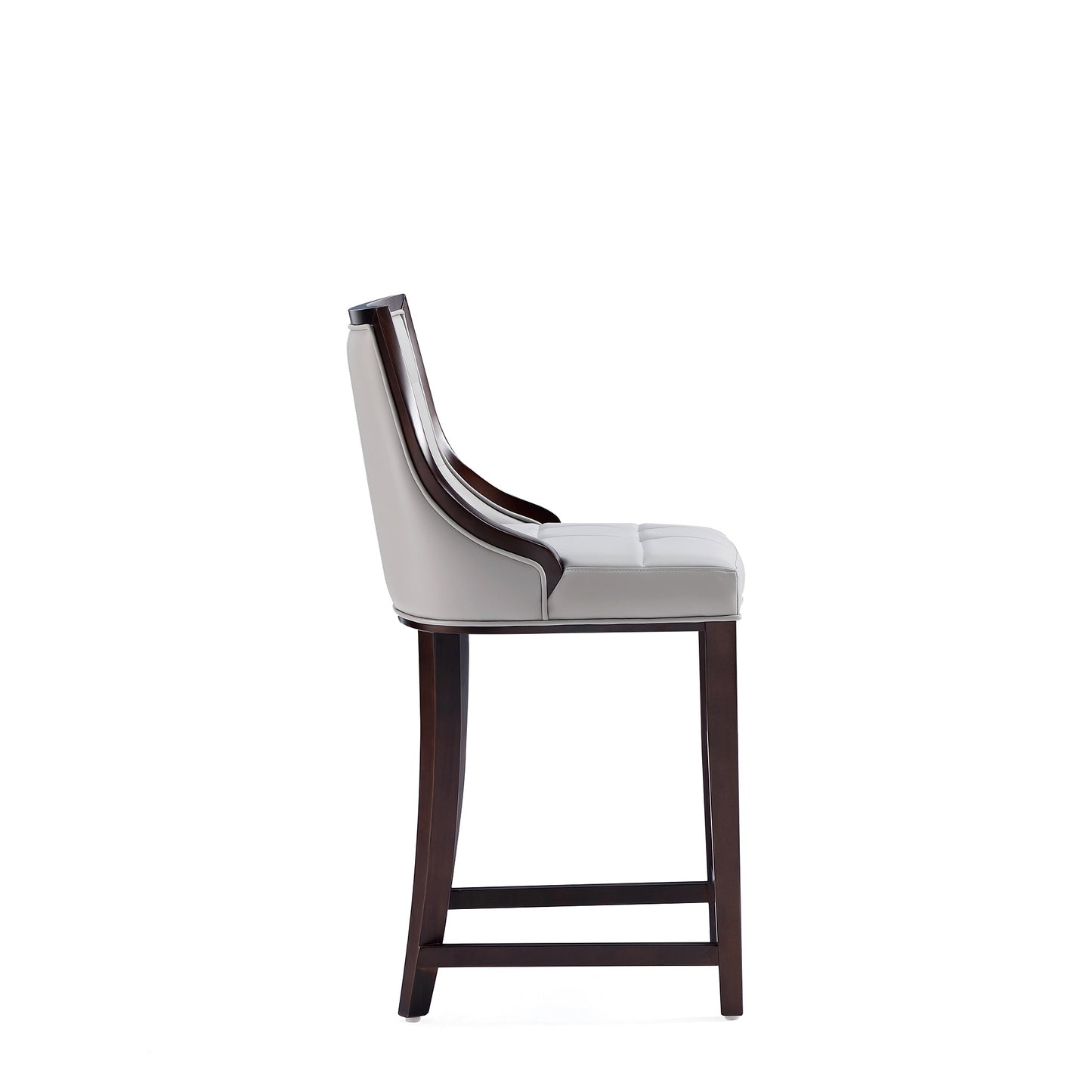 Manhattan Comfort Fifth Avenue Faux Leather Counter Stool in Light Grey CS012-LG