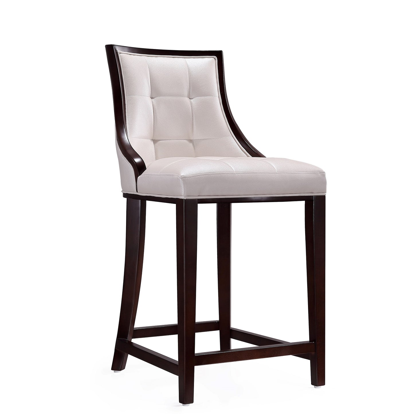 Manhattan Comfort Fifth Avenue Wood and Faux Leather Counter Height Bar Stool