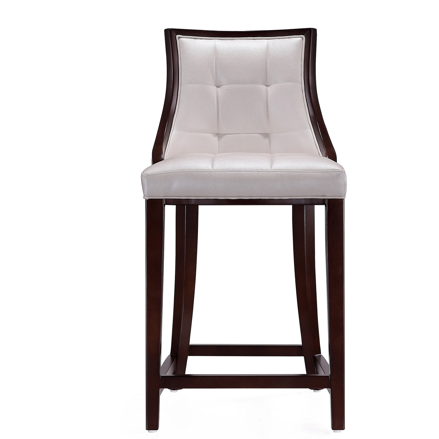Manhattan Comfort Fifth Avenue Wood and Faux Leather Counter Height Bar Stool