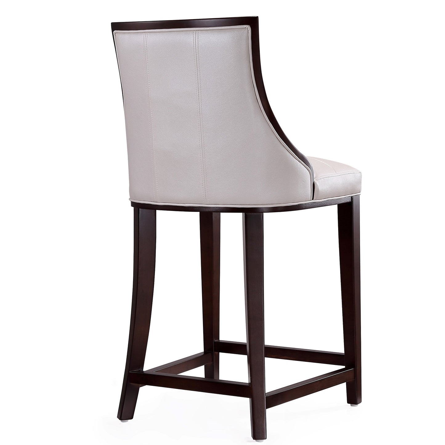 Manhattan Comfort Fifth Avenue Wood and Faux Leather Counter Height Bar Stool